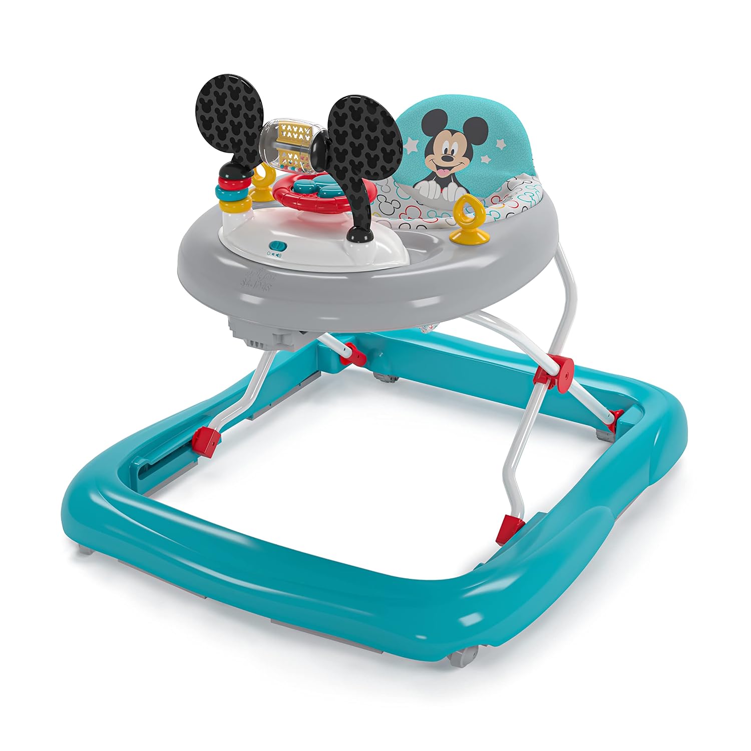 Bright Starts Disney Baby Mickey Mouse Original Bestie 2-in-1 Baby Activity Walker – Easy Fold Frame and Removable -Toy Station, 6 Months and up