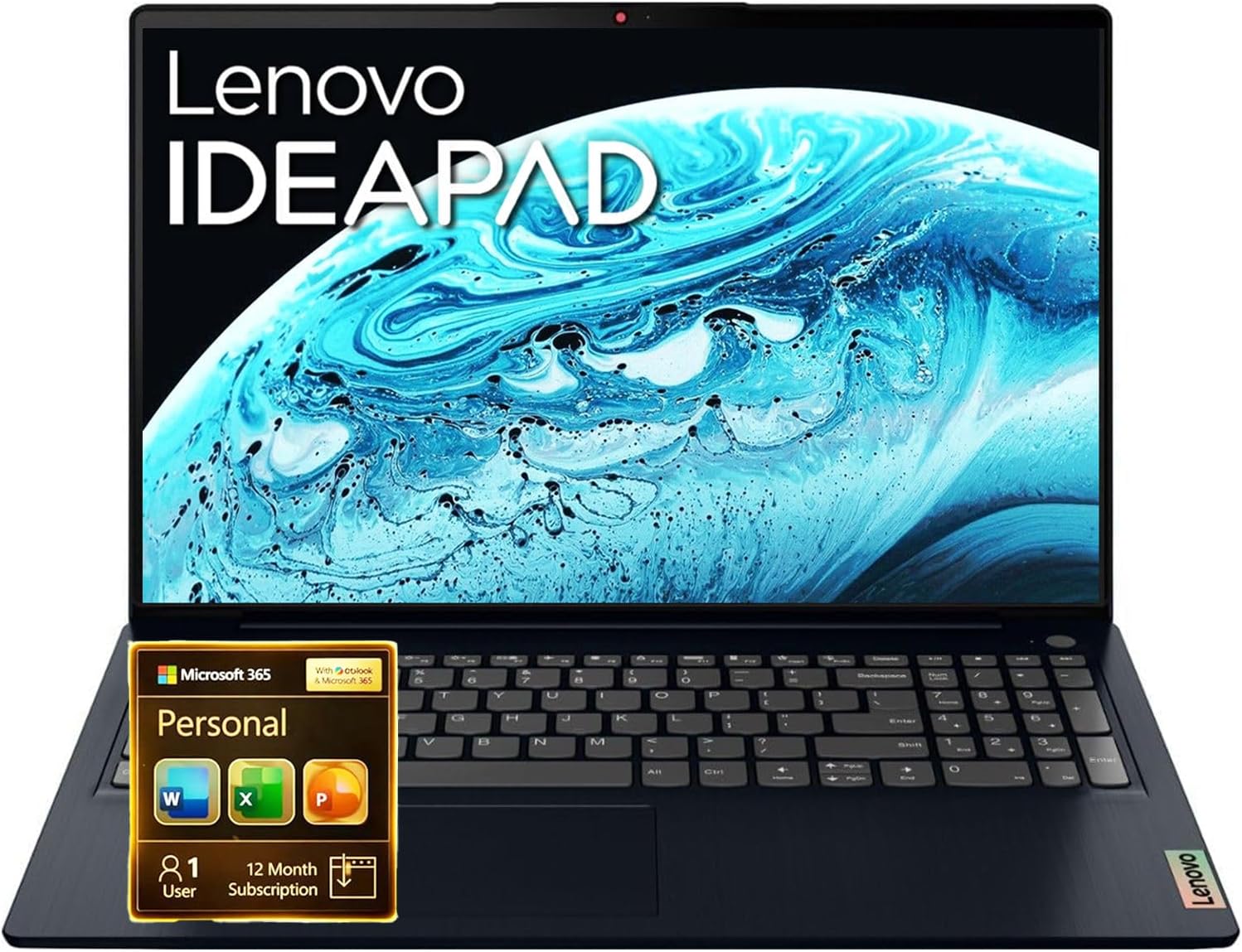Lenovo IdeaPad Slim 3i • 15.6″ FHD Laptop with Microsoft 365 Included • Intel N150 CPU • 8GB DDR5RAM – 128GB SSD • Windows 11