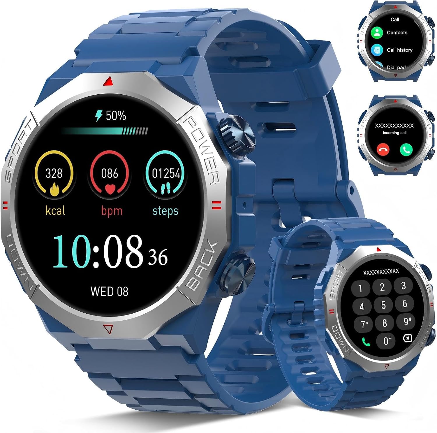 Smart Watch for Men (Answer/Make Calls), Rugged Men’s Military Smartwatch, 1.39″ HD Fitness Tracker with Heart Rate/Sleep/Step Monitor, 110+ Sport Modes, IP68 Waterproof Activity Tracker Android iOS