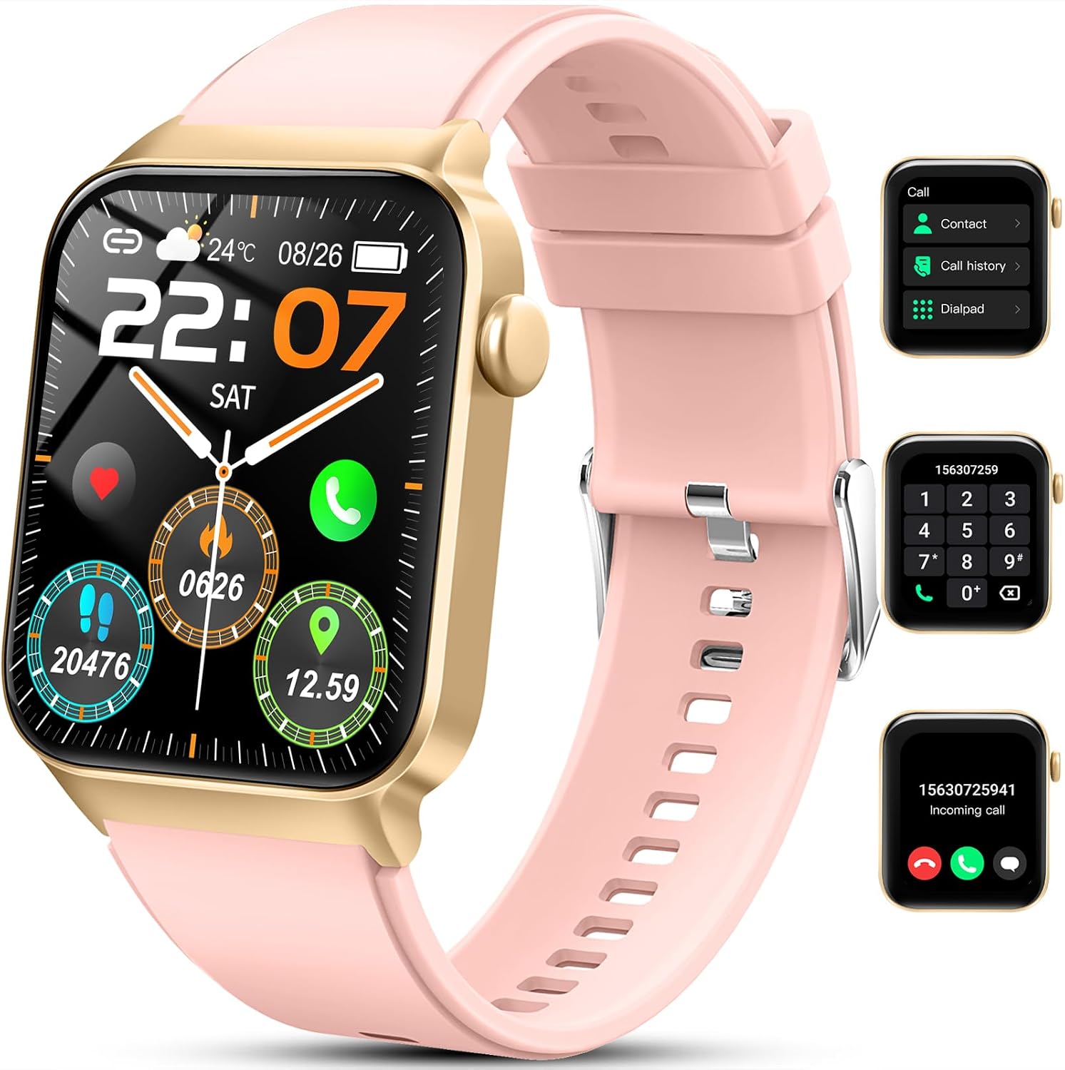 Smart Watch for Men Women(Answer/Make Call), 1.85″ Smartwatch 113 Sports Modes Fitness Tracker with Heart Rate Sleep Blood Oxygen Monitor Pedometer, IP68 Waterproof Fitness Watch for Android iOS[2024]