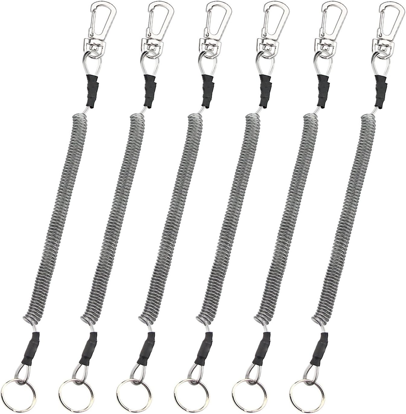 Booms Fishing T04 Fishing Lanyards Fishing Tool/Pole Safety Coil Lanyard Retractable Wire Inside Tup Cover