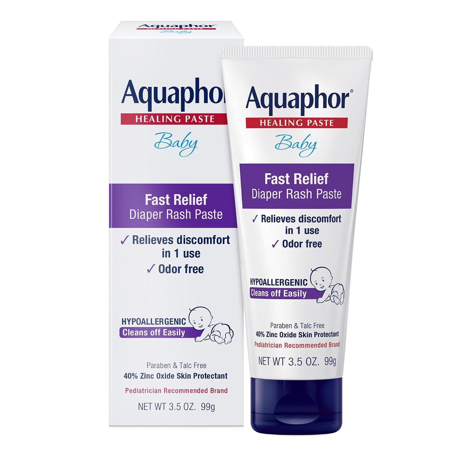 Aquaphor Baby Diaper Rash Paste – For Serious Diaper Rash and Flare-ups – 3.5 Oz. Tube