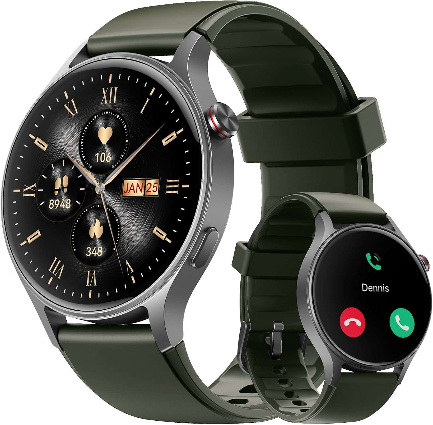 Smart Watch for Men Women, Answer/Make Call, AMOLED Ultra-Clear Screen Activity Trackers with Heart Rate/Sleep/SpO2 Monitor, Smartwatch for iPhone/Samsung/Android, 110+ Sport Modes, 3ATM Waterproof