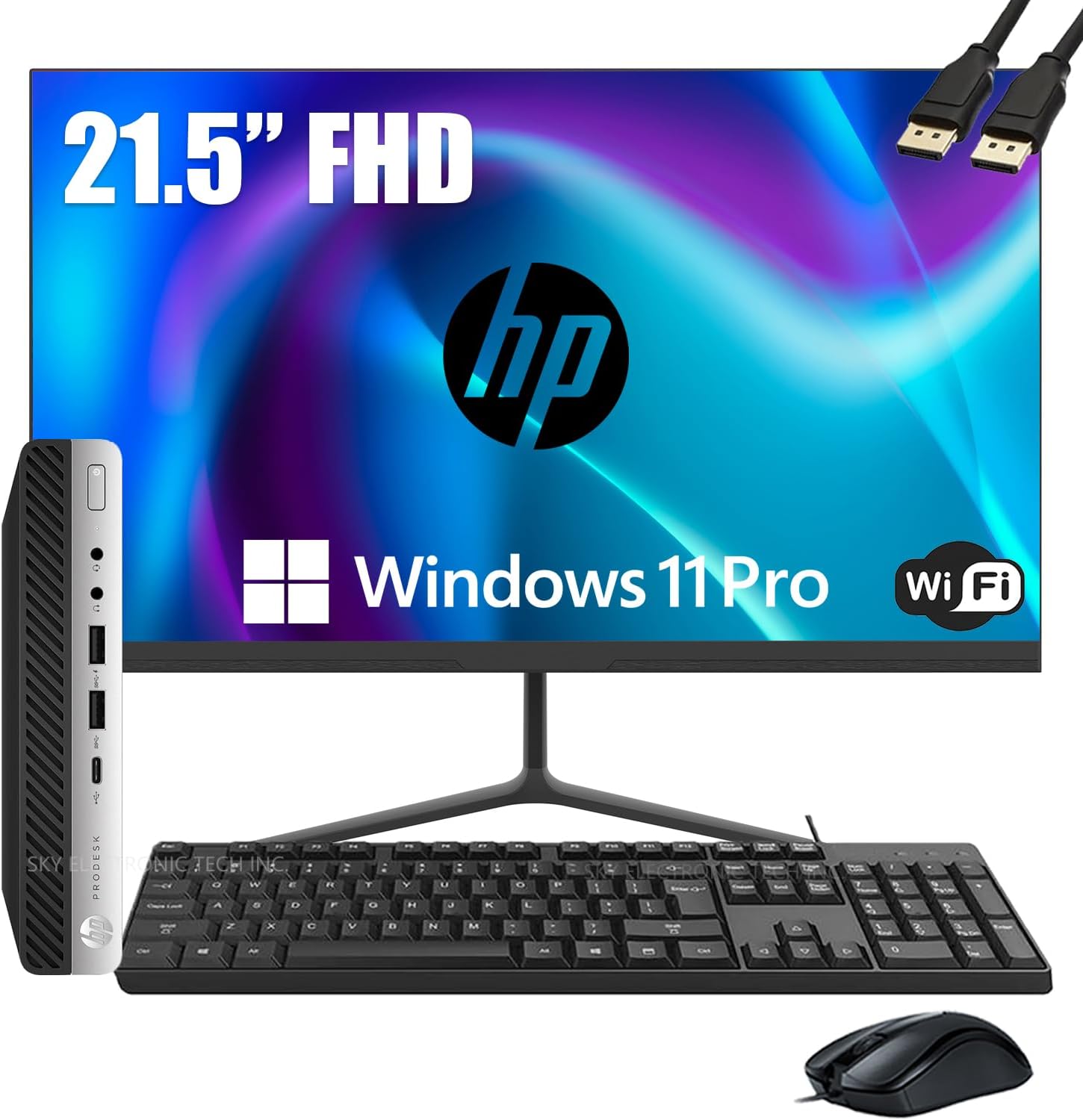 HP ProDesk 600 G3 Desktop Mini Business PC with 21.5″ FHD Monitor, Intel Quad Core i5-6500T, 16GB DDR4 RAM, 256GB SSD, DisplayPort, WiFi, BT, Windows 11 Pro(Renewed)