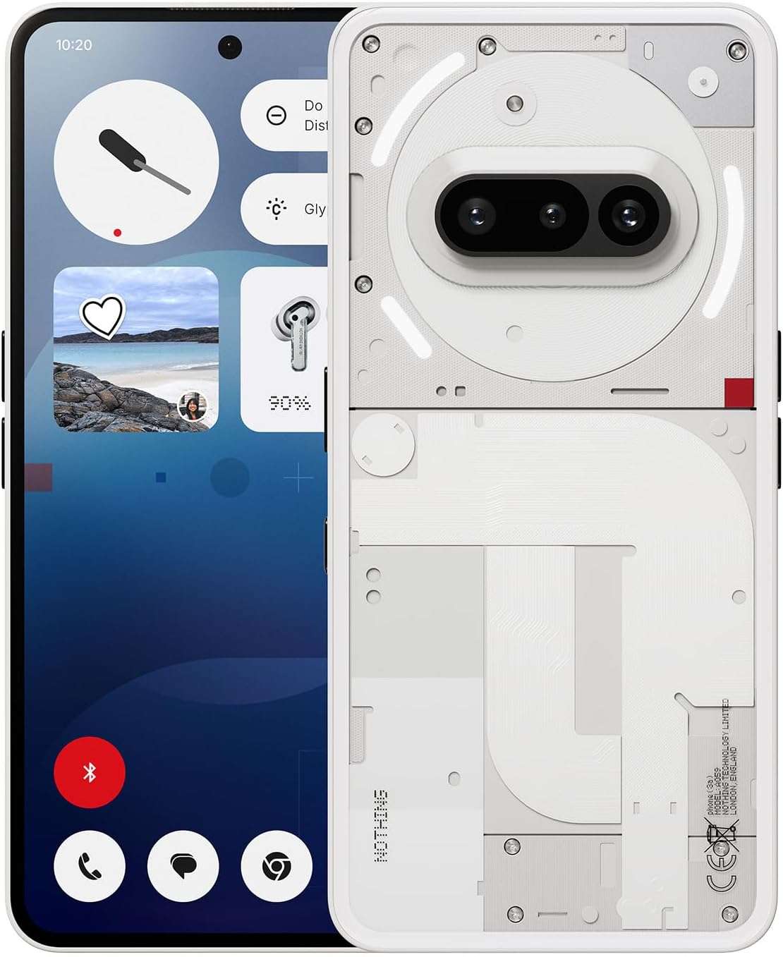 Nothing Phone (3a) Smartphone, 6.77″ 120Hz AMOLED Display, 50MP Triple Camera System, Snapdragon 7s Gen3 Processor, 5000mAh Battery, Dual Nano-SIM, Android 15, 8+128GB White