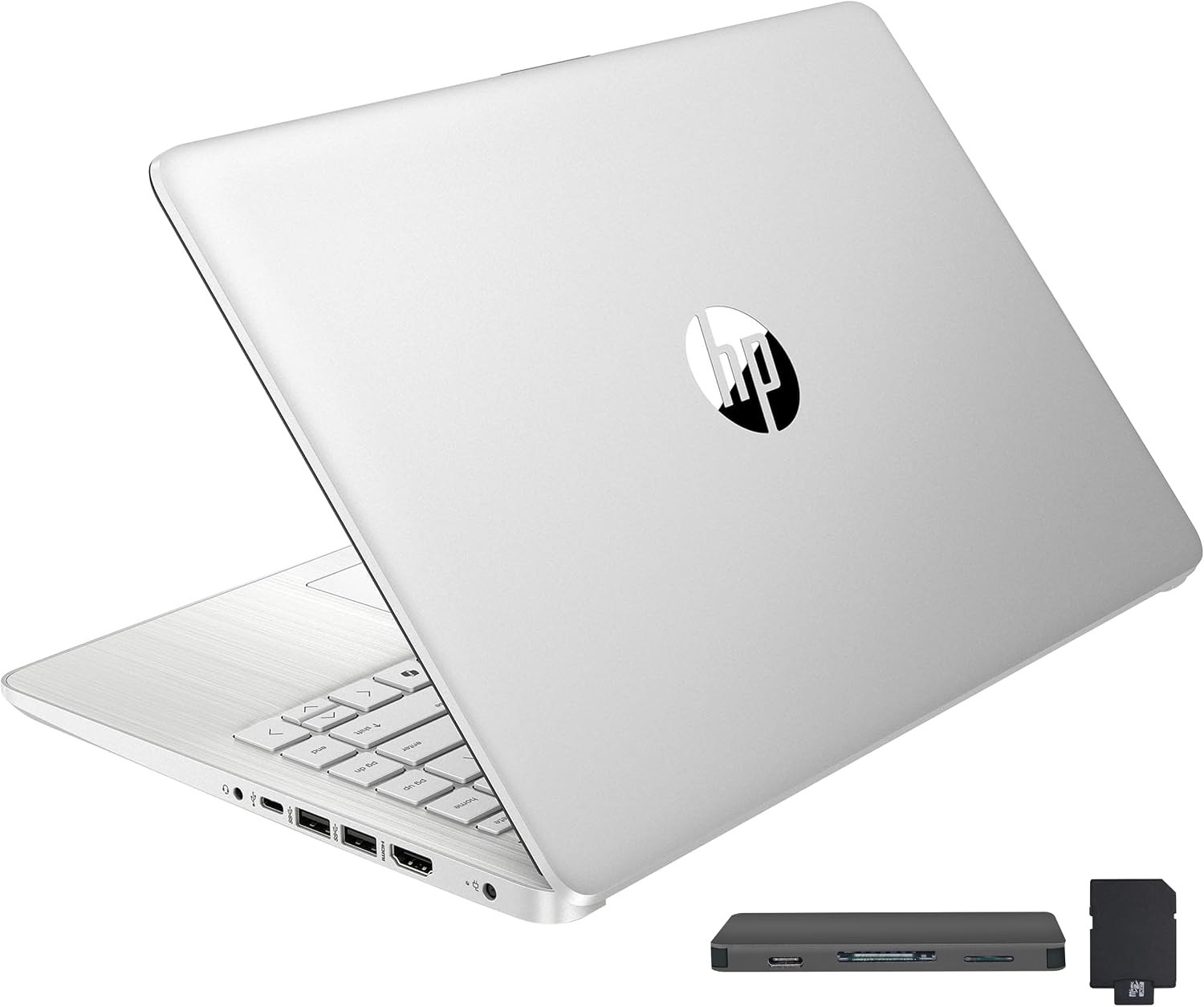 HP Stream 14″ HD BrightView Laptop, Intel Celeron N4120, 16GB RAM, 288GB Storage (128GB UFS + 160GB Docking Station Set), Intel UHD Graphics, 720p Webcam, Wi-Fi, 1 Year Office 365, Win 11S, Silver