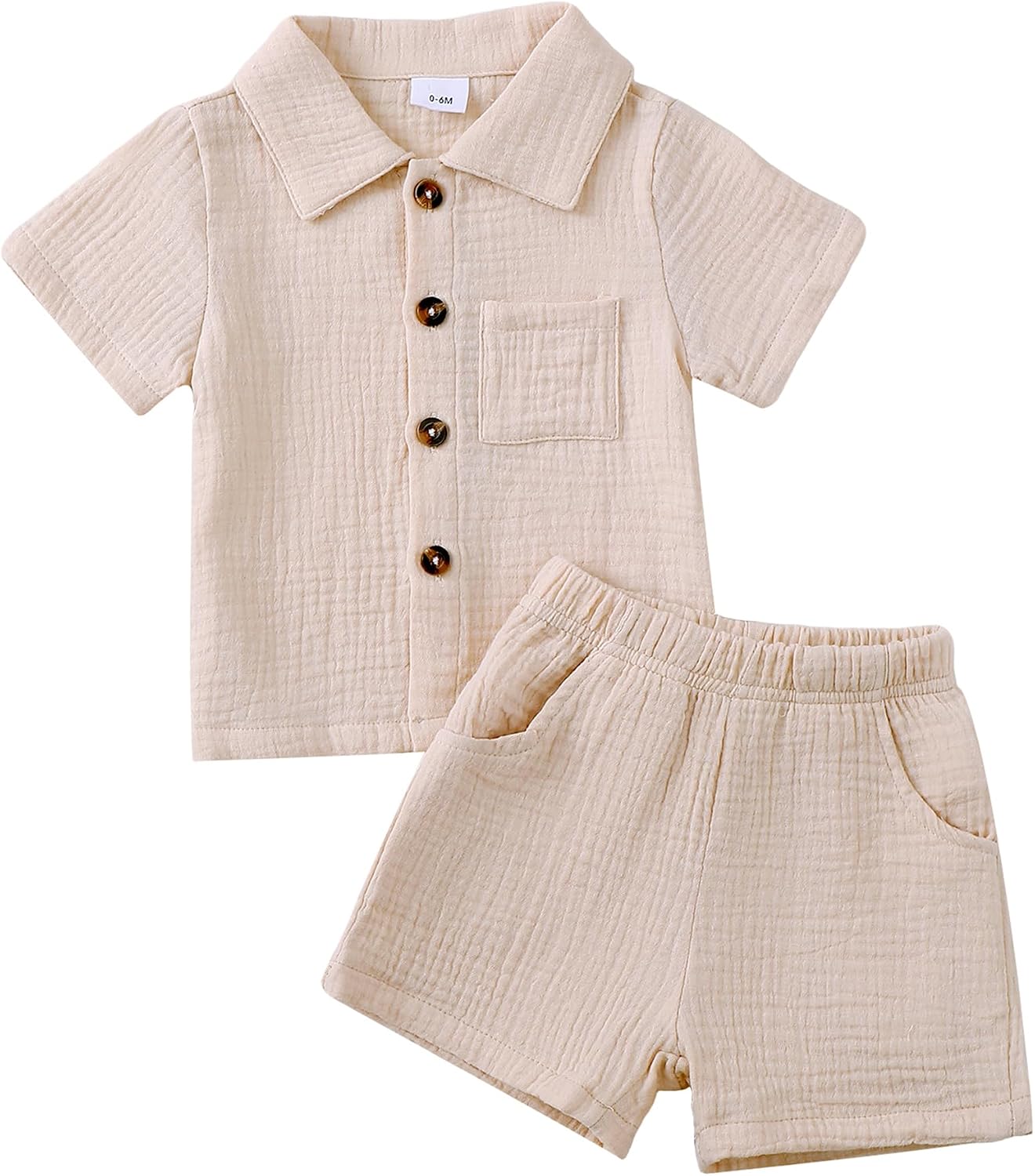 Jecson Baby Boy Clothes Baby Boy Outfits Baby Boy Summer Clothes Cotton 2 Piece Set with Button Down Shirt and Shorts 0-3T