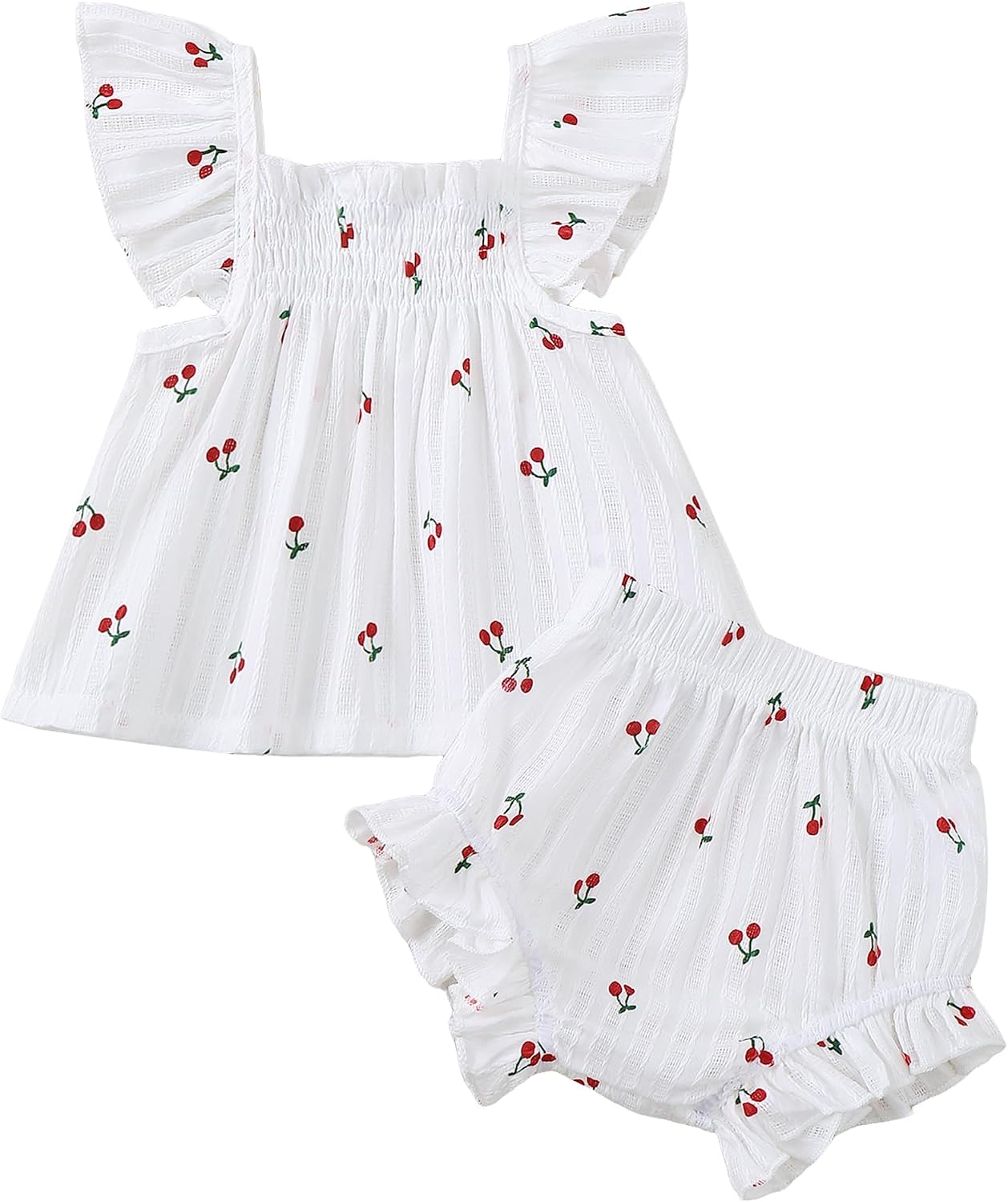 Jecson Newborn Baby Girl Summer Clothes Infant Girl Outfits Sleeveless Ruffle Top and Bloomers Shorts Set 0 3 6 12 Month