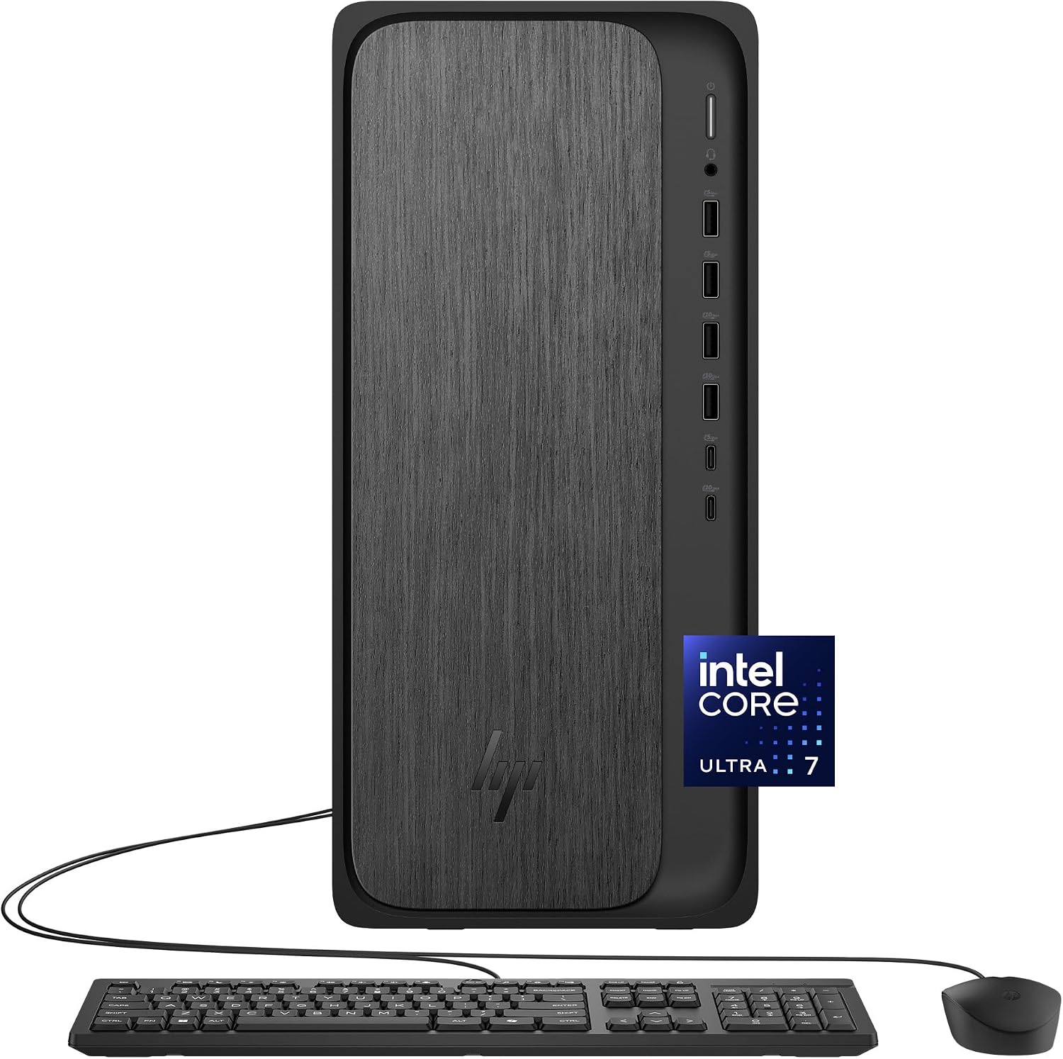 HP OmniDesk Desktop AI PC, Intel Core Ultra 7 265, 16 GB RAM, 1 TB SSD, Intel Graphics, Windows 11 Home, Microsoft Copilot, Gray Wood, M03-0102 (2026)