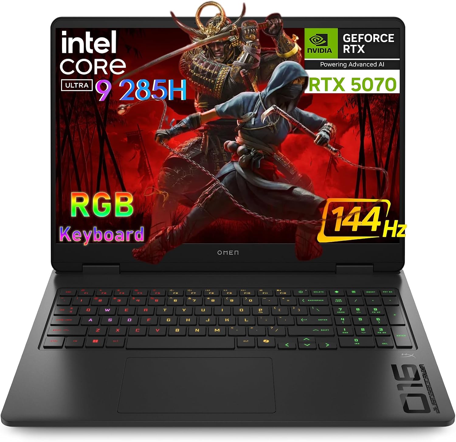 HP OMEN 16″ Gaming Laptop Computer, Intel Ultra 9 285H 16-Core, NVIDIA GeForce RTX 5070 8GB, 16GB DDR5, 1TB PCIe SSD, 144Hz IPS WUXGA Display, WiFi 6E, RGB Backlit Keyboard, Windows 11, USB-C Hub