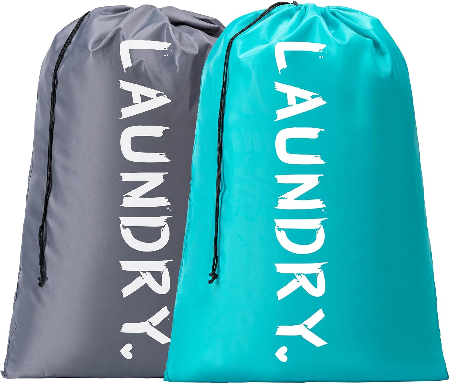 2 Pack XL Travel Laundry Bag, Machine Washable Dirty Clothes Organizer with Drawstring,Large Enough to Hold 4 Loads of Laundry, Easy Fit a Laundry Hamper or Basket Travel Essentials 24″ x 36″