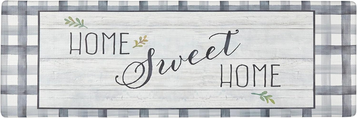 Cozy Living Anti-Fatigue Kitchen Mat, Farmhouse Buffalo Check 17.5″x55″
