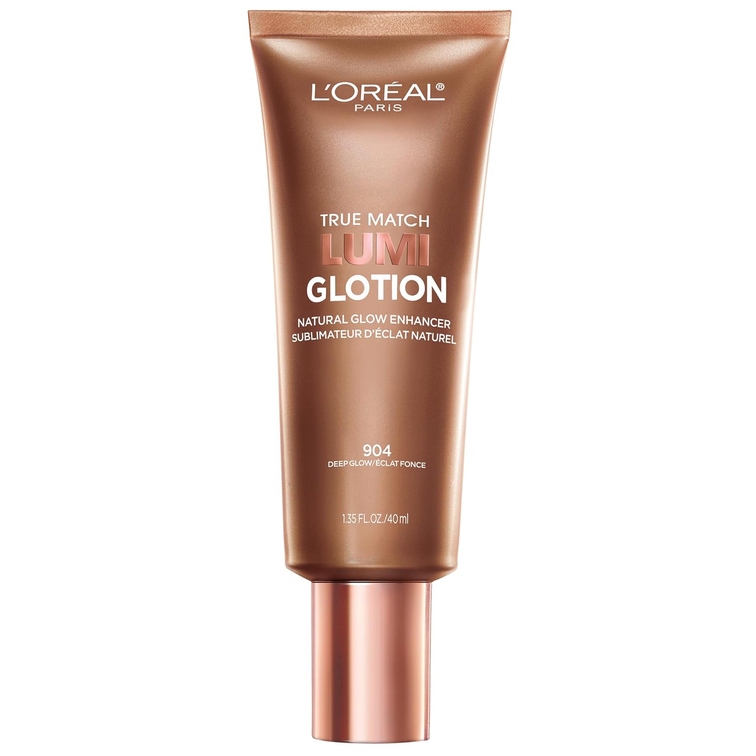 L’Oreal Paris Makeup True Match Lumi Glotion, Natural Glow Enhancer, Illuminator Highlighter, Bronzing Drops For a Sun-Kissed Glow For Face and Body, 904 Deep, 1.35 fl oz