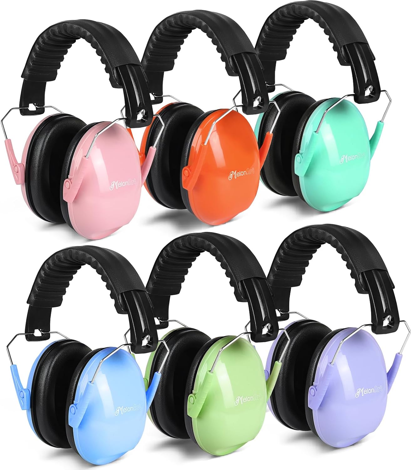 MelonArt Kids Ear Protection Earmuffs 6 Pack Noise Cancelling Headphones for Kids 27dB Toddler Soundproof Headphones Noise Reduction for Autism Sensory Shooting