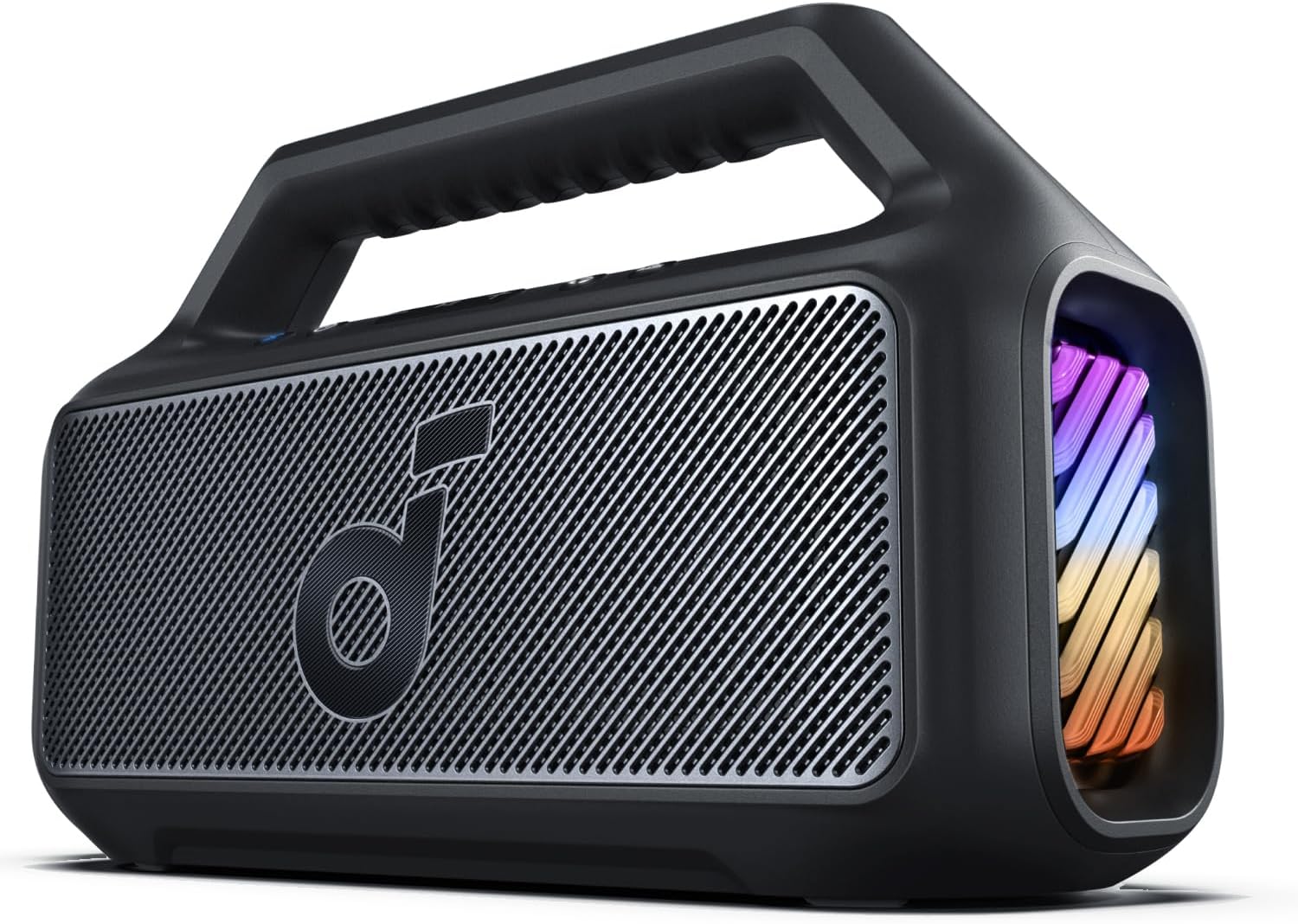 Soundcore Boom 2 By Anker, Outdoor Speaker, 80W, Subwoofer, BassUp 2.0, 24H Playtime, IPX7 Waterproof, Floatable, RGB Lights, USB-C, Custom EQ, Portable for Camping and Beach – Black