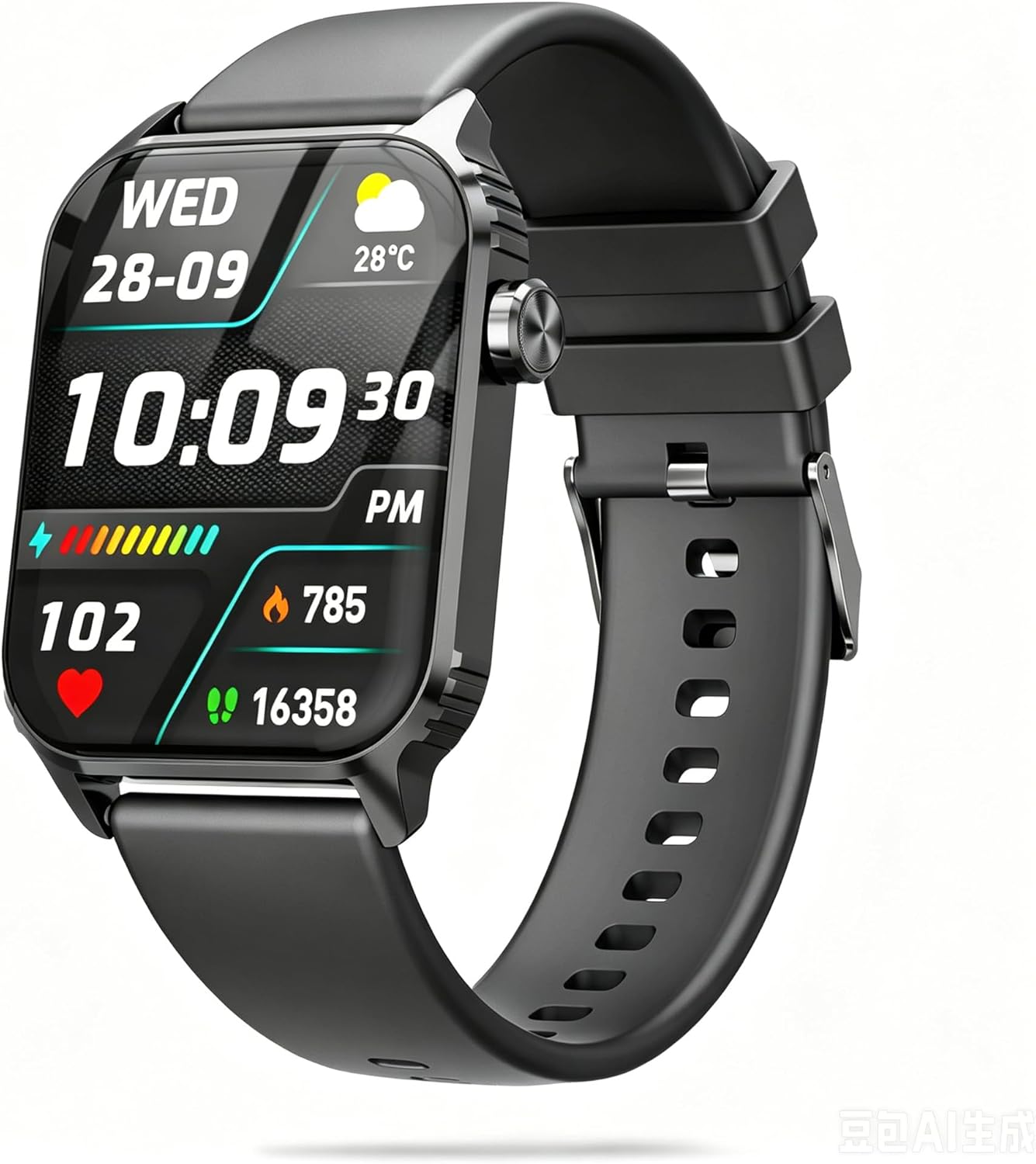 TRAUSI Touchscreen Smartwatch with Bluetooth Call, 100 Modes and Sleep Notifications, Waterproof Watch for iPhone Black