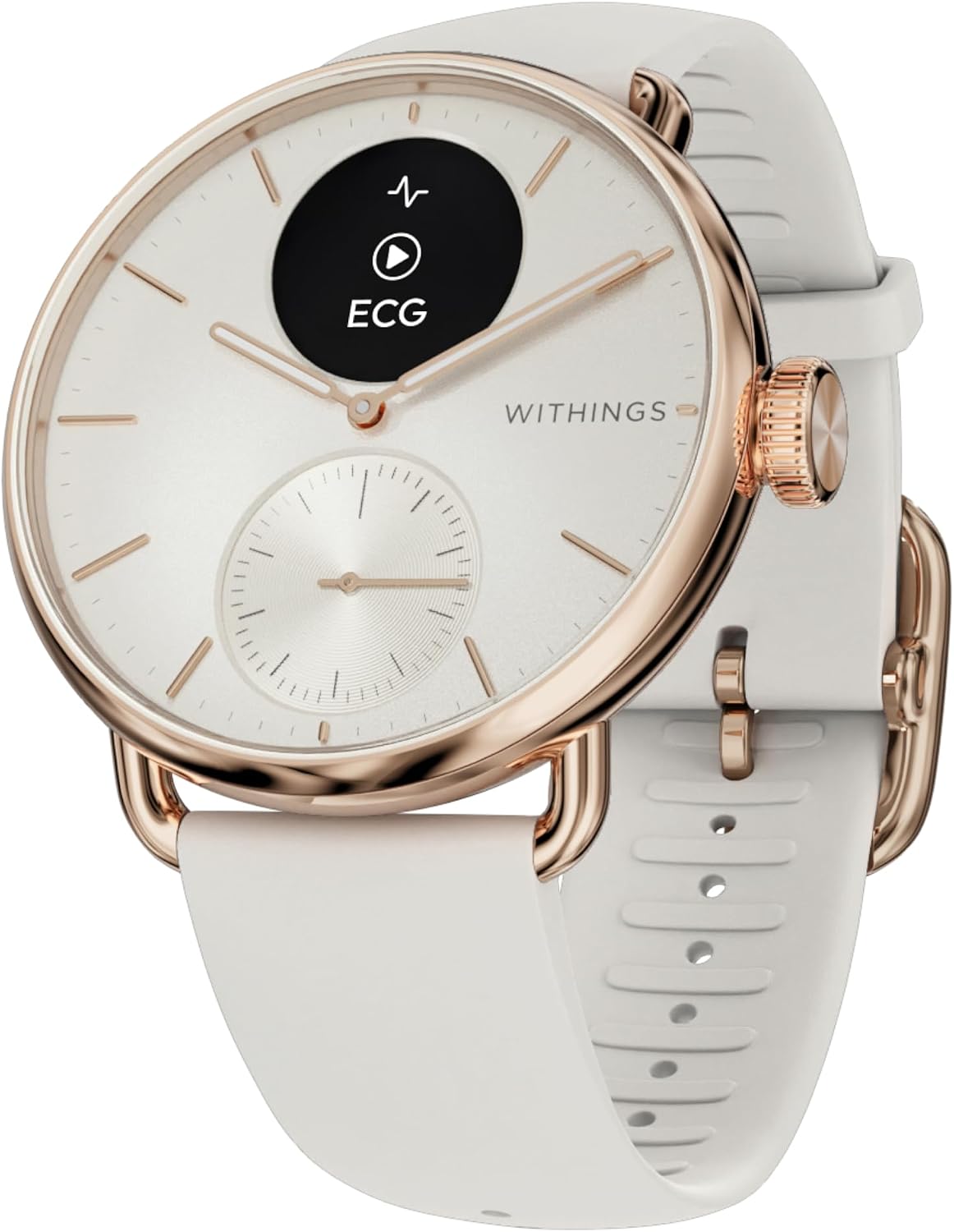 WITHINGS ScanWatch 2 – Hybrid Smart Watch, Heart Rate Monitoring, Fitness Tracker, Cycle Tracker, Sleep Monitoring, GPS Tracker, 30-Day Battery Life, Android & Apple Compatible, HSA/FSA