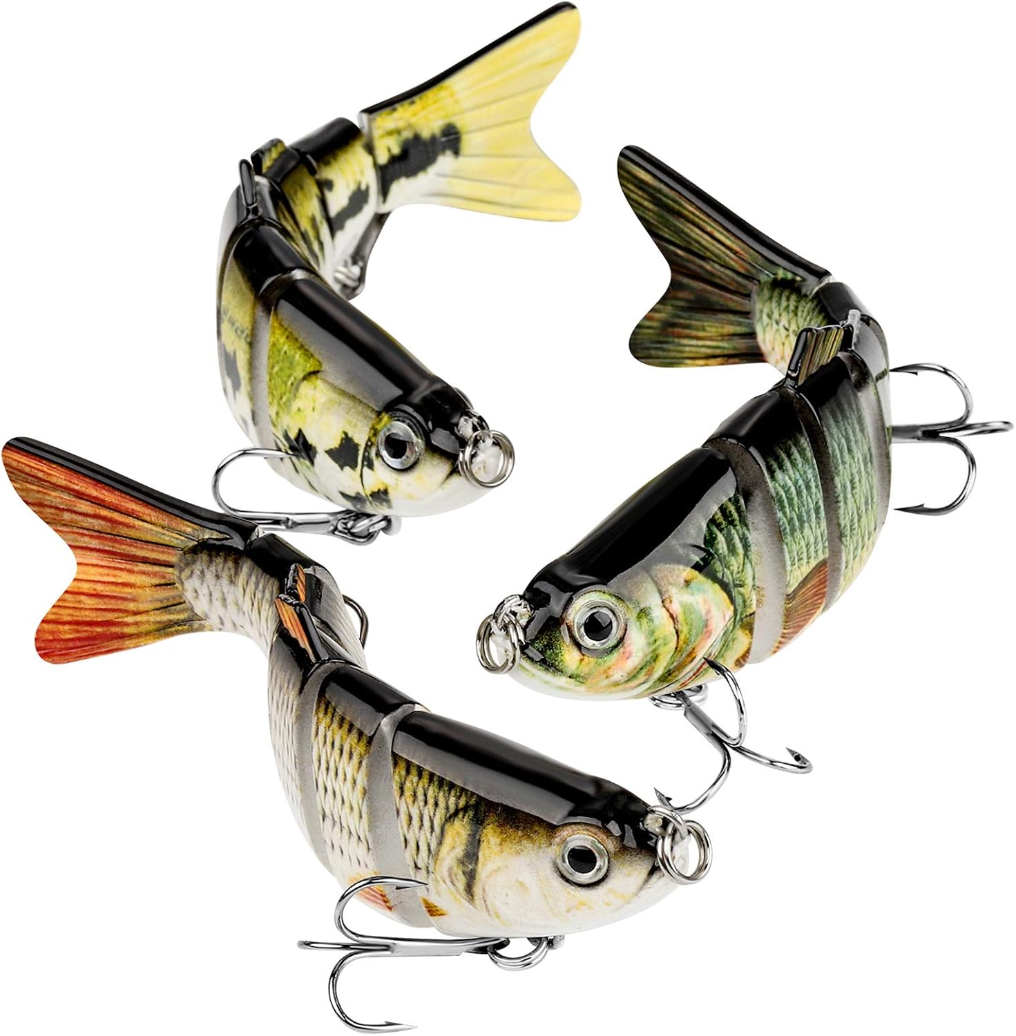 Bass Fishing Lure for Freshwater and Saltwater Lifelike Fishing Lures Multi Jointed Swimbait for Bass Trout Crappie Walleye Pike Fishing Gifts for Men