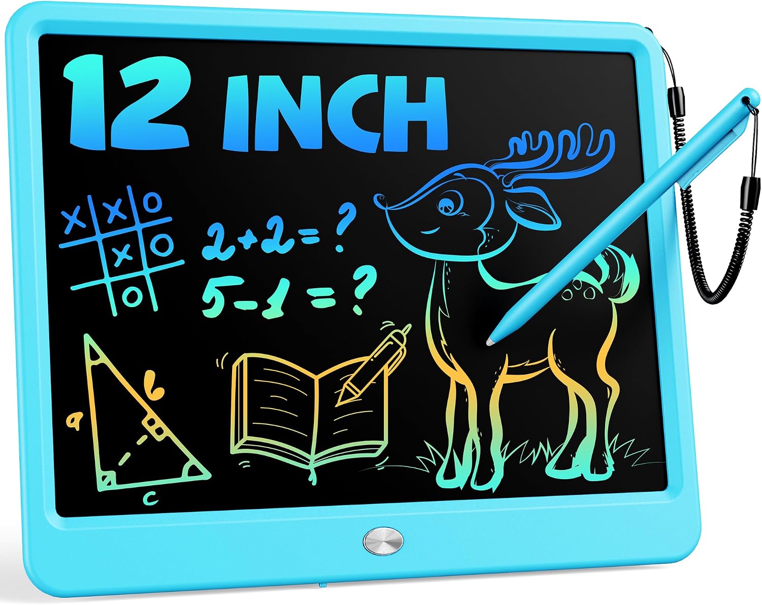 Bravokids 12 Inch LCD Writing Tablet for 3 Year Olds – Electronic Drawing Pad and Doodle Board as Educational Birthday Gifts for Girls and Boys (Blue)
