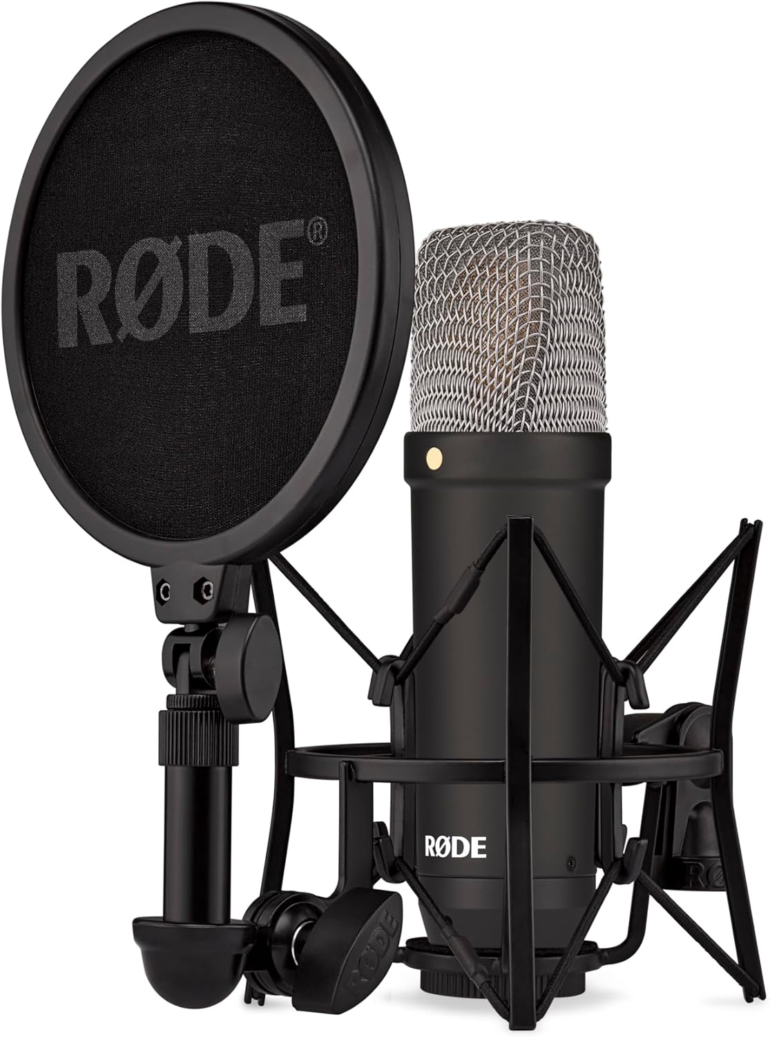 RØDE NT1 Signature Series Large-Diaphragm Condenser Microphone with Shock Mount, Pop Filter and XLR Cable for Music Production, Vocal Recording, Streaming and Podcasting (Black) | Includes SM6 Shock Mount with Pop Filter, 6m Xlr Cable, Large-Diaphragm Cardioid Condenser, 4 Dba Self-Noise, 142 Db Spl