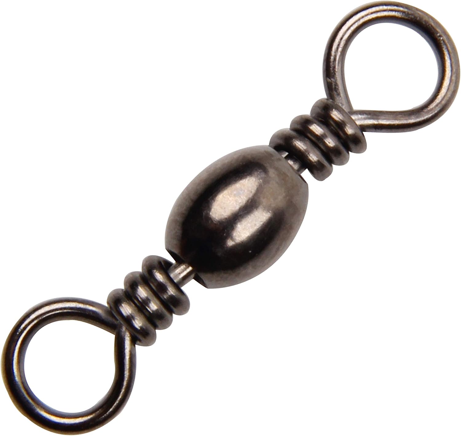 Fishing Barrel Swivels – 50/100 pcs Rolling Ball Bearing Fishing Swivel with Solid Ring Fishing Tackle Hook Line Connector Copper with Stainless Steel Black Nickle Coated Test Strength 35-165lbs