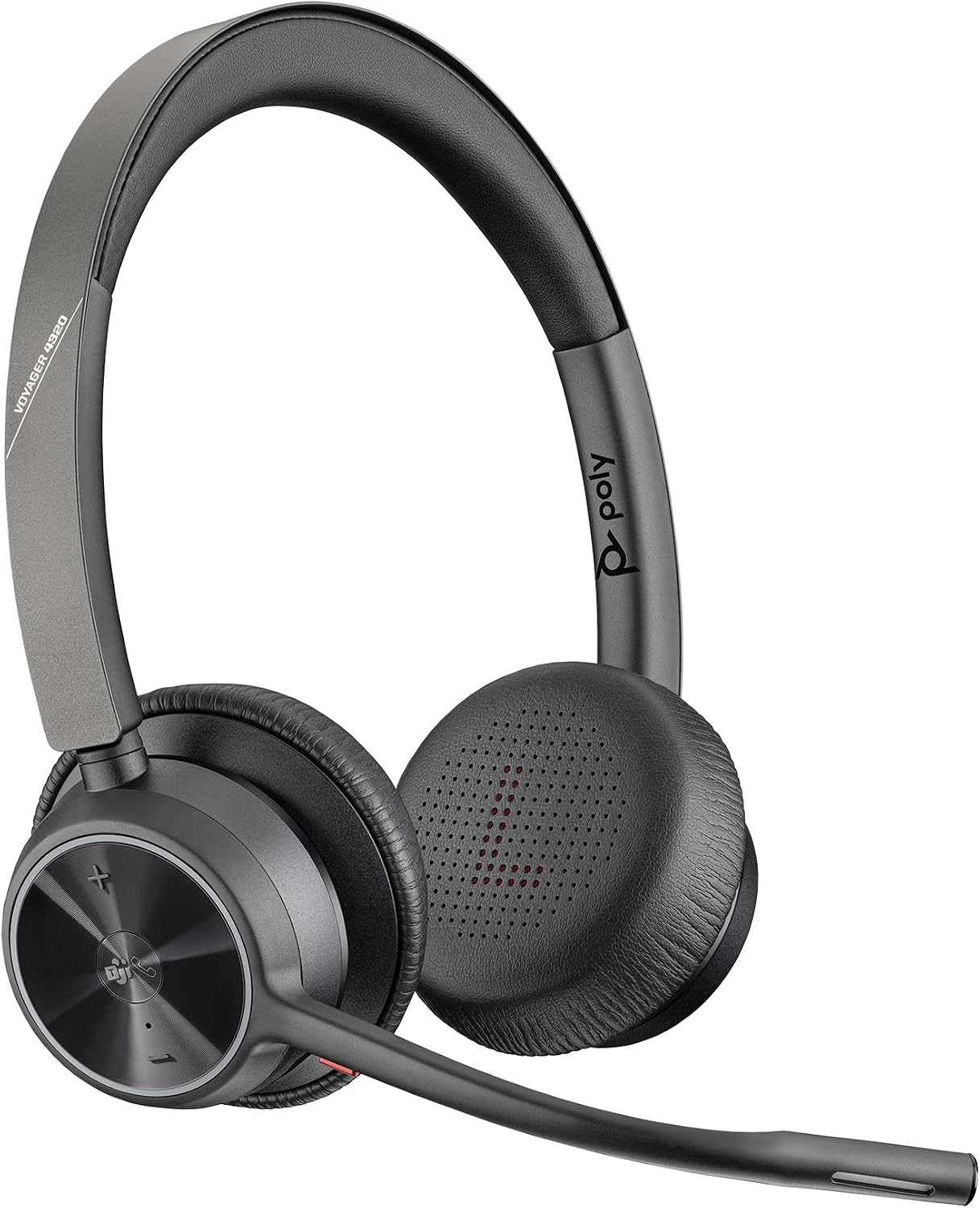 Poly Voyager 4320 UC Wireless Headset & Charge Stand – Noise-Canceling Wireless Headphones with Mic – Connect to PC via USB-C to USB-A Adapter, Cell Phone via Bluetooth, Microsoft Teams Certified