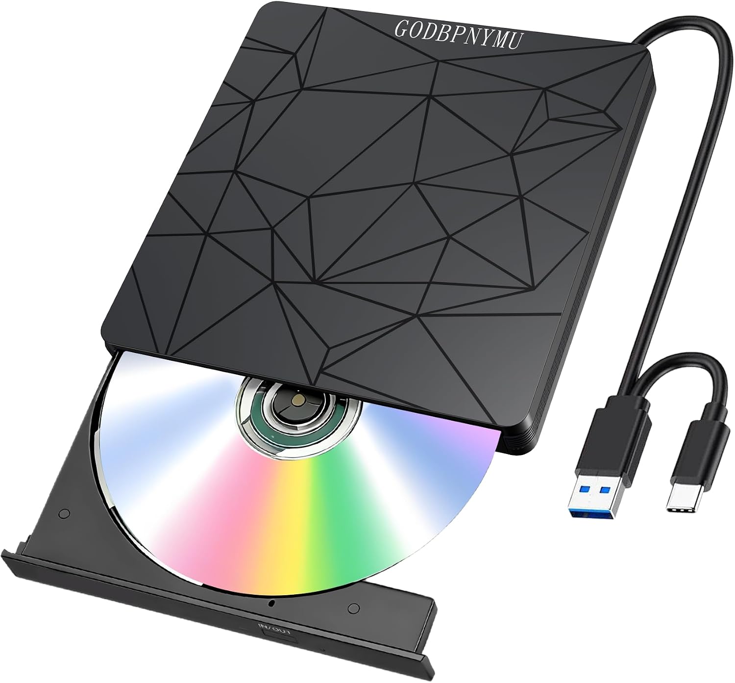 External DVD Drive USB 3.0 USB-C CD Burner CD/DVD Player | Portable CD DVD Disc Copier for Laptops and PC Plug & play Compatible with Windows 7/8/10/11, Linux, and Mac OS