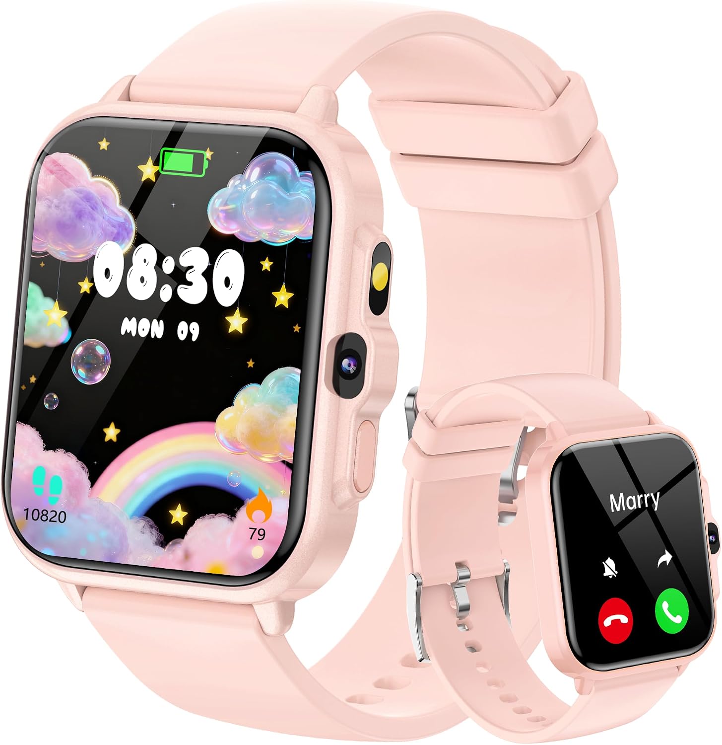 Smart Watch for Kids, 1.85″ Fitness Tracker with Camera, Game, Music, SOS, AI, Alarm Clock, Video,Parent Control, 24/7 Heart Rate Sleep Monitor, 100+ Sport Modes, IP68 Waterproof, Gifts for Boys Girls