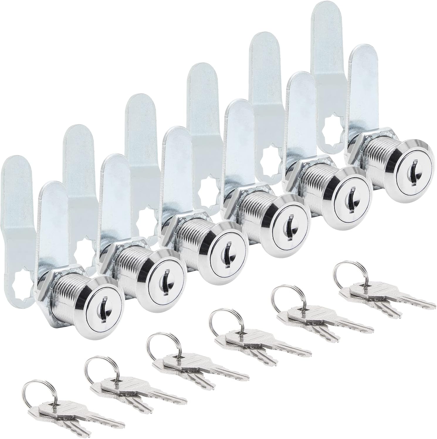 Uenhoy 6 Pack Cam Locks Keyed Alike, 1″ (25mm) Cam Lock Set for Drawers Mailbox Tool Box RV, File Cabinet Locks with Keys