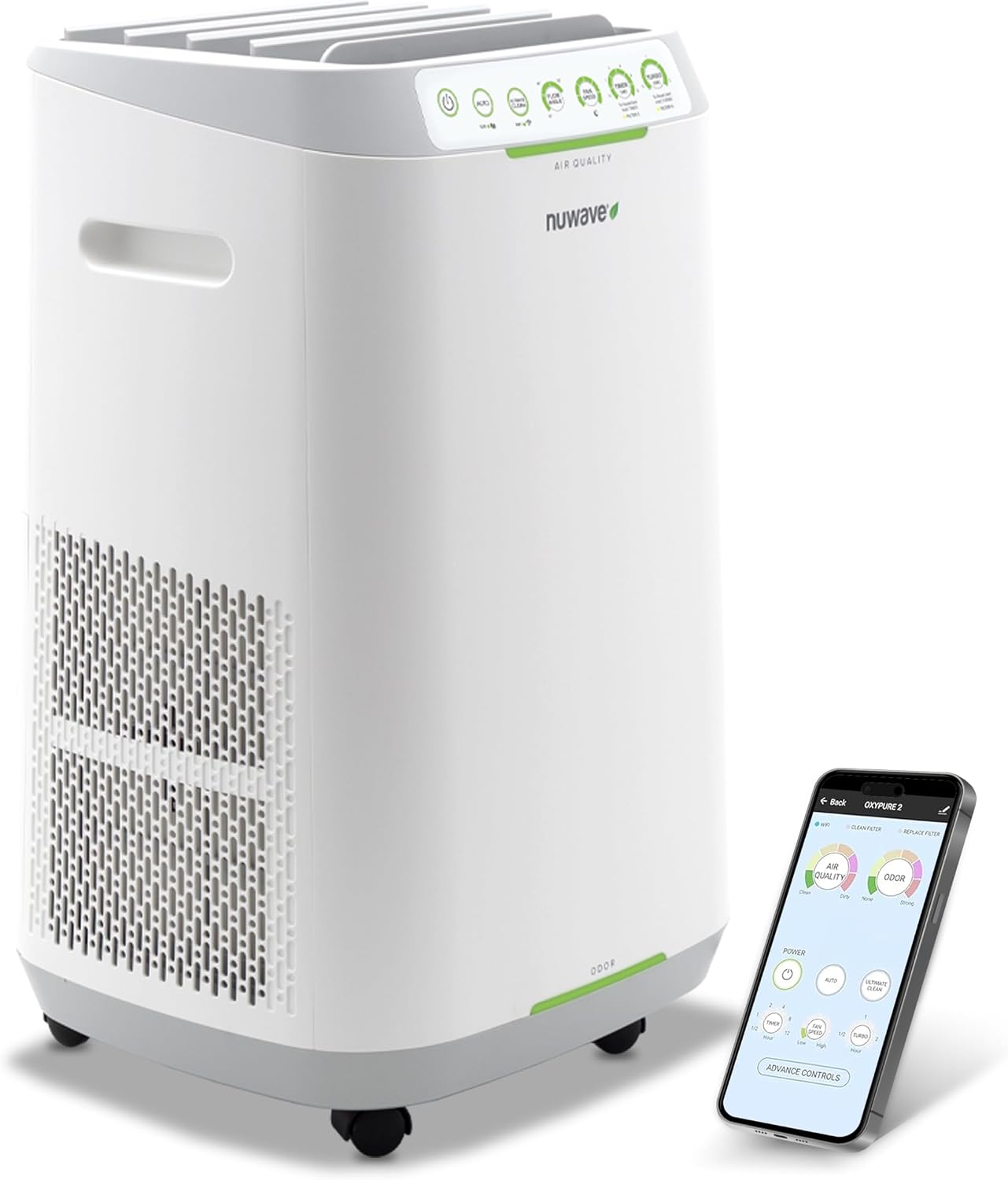 Nuwave Forever Smart Air Purifier for Home, Never Replace Air Filter System | Patented 7-Stage Filtration, Cleans Large Room up to 2,002 Sq Ft, Adjustable Flow Panel, Washable & Reusable Filters