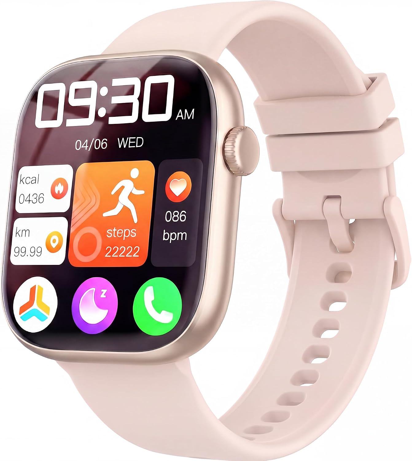 Smart Watch for Women Men, Fitness and Sleep Trackers with 1.83″ HD Touchscreen, Bluetooth Calling Smartwatch for Android/iOS, IP67 Waterproof Multi-Sport Modes Pedometer, Rose Pink