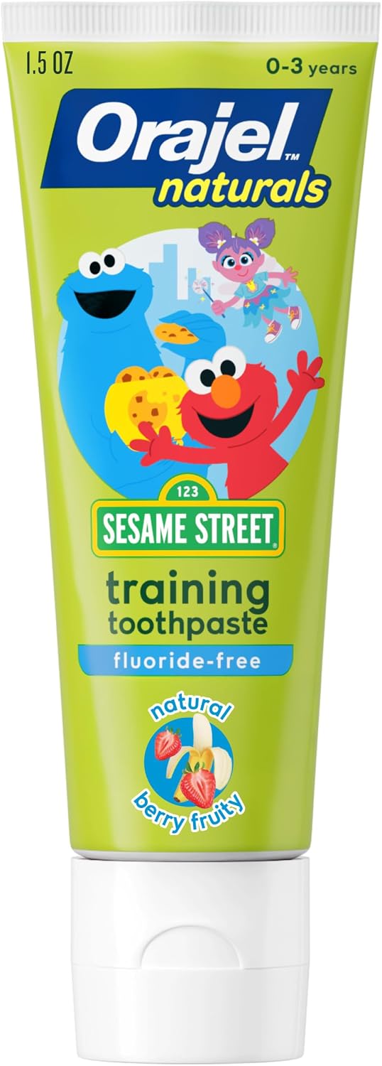 Orajel Kids Elmo Training Toothpaste Fluoride-Free; #1 Pediatrician Recommended Fluoride-Free Toothpaste*, 1.5oz Tube