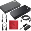 40AS0090US Lenovo Thinkpad Docking Station USB-C Gen 2-1 Year Warranty – Thinkpad Thunderbolt 3 Dock, HDMI, DisplayPort & USB C Cable – Universal Docking Station (Renewed) | Universal Docking Station DisplayPort Dual Video Output
