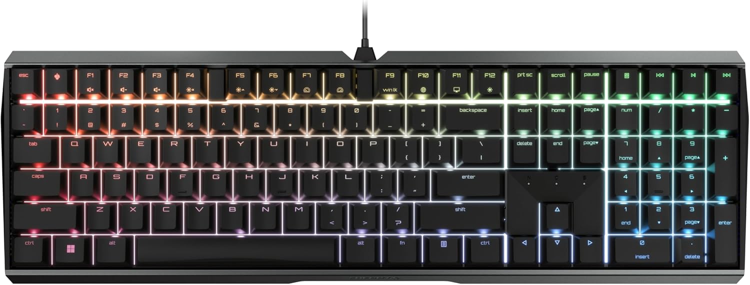 Cherry MX 3.0S, Wired Mechanical Gaming Keyboard, Robust Aluminum Housing, RGB-Lighting, Full Key Rollover, Anti Ghosting, MX Brown Switches, Black