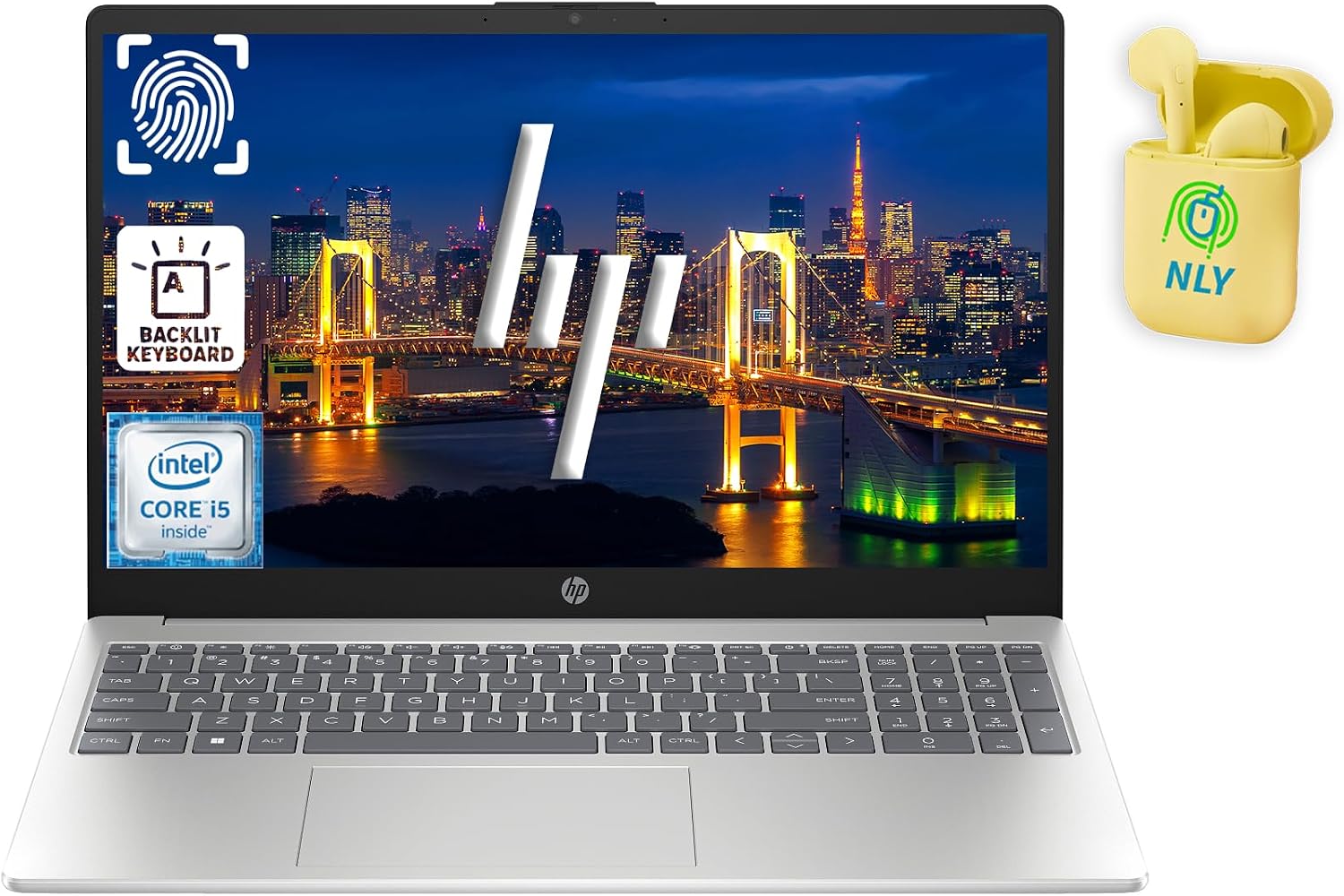 HP 15.6″ Business Laptop Computer, 10-core Intel Core i5-1334U Processor, 16GB RAM 256GB SSD, Windows 11 Pro, Fingerprint Reader, Backlit Keyboard, AI Copilot Ready, NLY Earphones, Silver