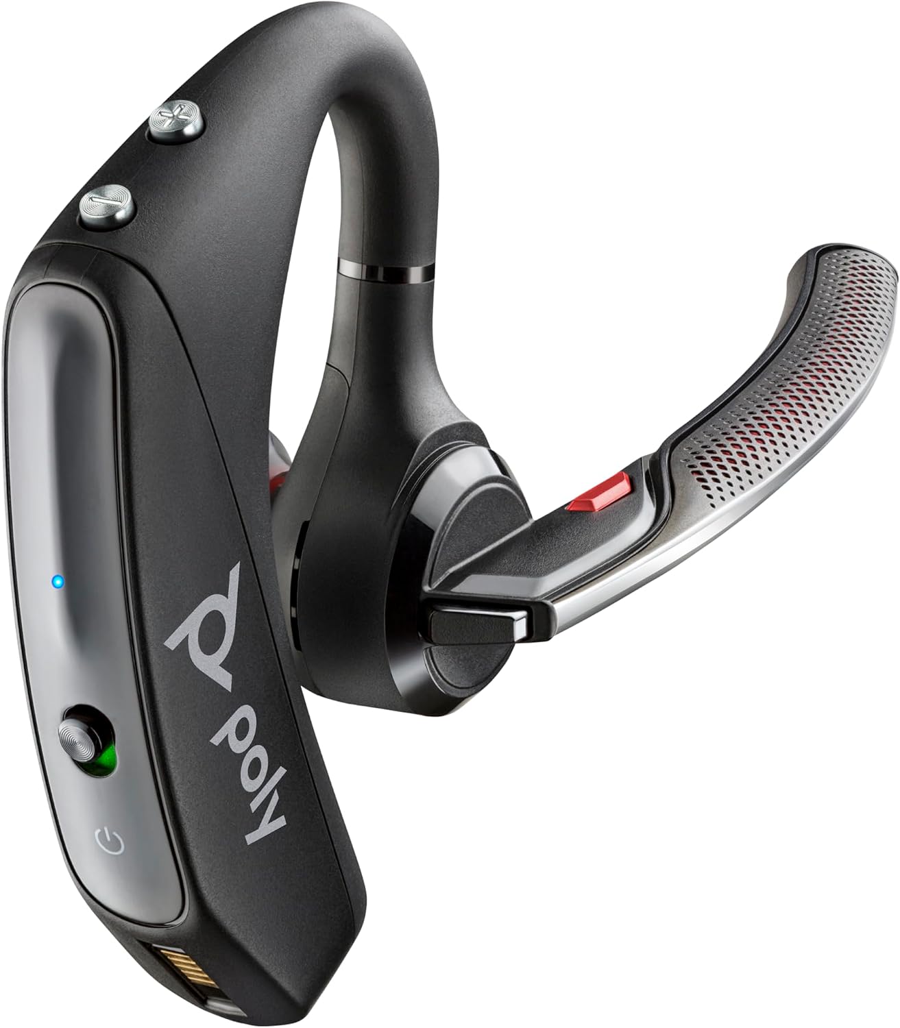 Poly Voyager 5200 Wireless Headset (Plantronics) – Single-Ear Bluetooth Headset w/Noise-Canceling Mic – Ergonomic Design – Voice Controls – Lightweight – Connect to Mobile/Tablet via Bluetooth