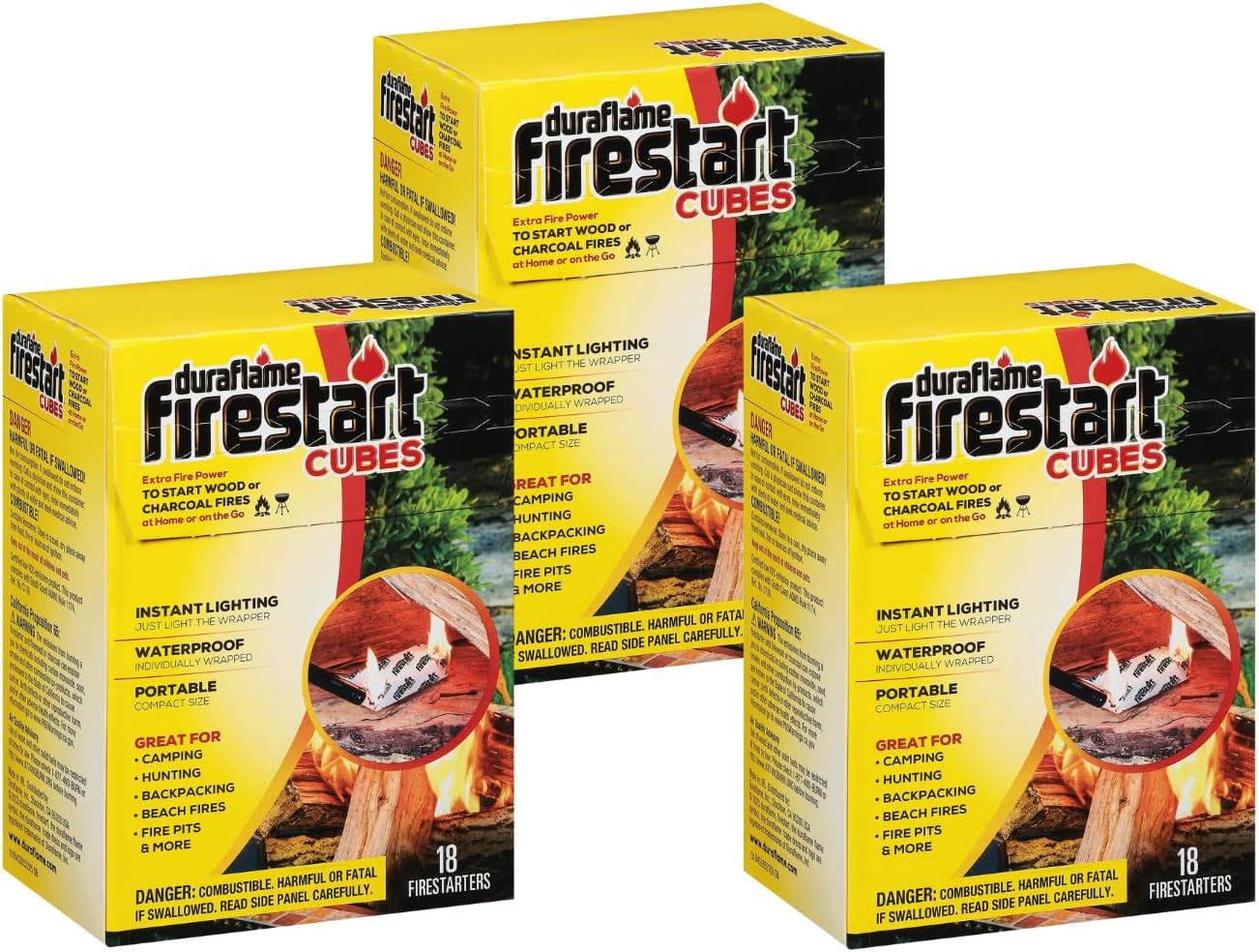 Duraflame Firestart Cubes Firelighters, 18 Pack (3 Pack)