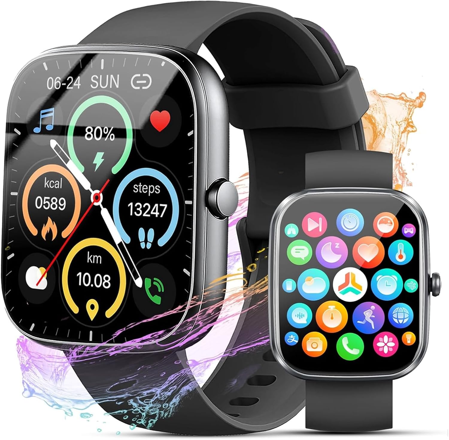 Smart Watch for Men Women, 1.91″Smartwatch with Answer/Make Call, Fitness Tracker with 100+ Sport Modes, Watches IP68 Waterproof/Heart Rate/Sleep Monitor/Pedometer, Activity Tracker for Android iOS