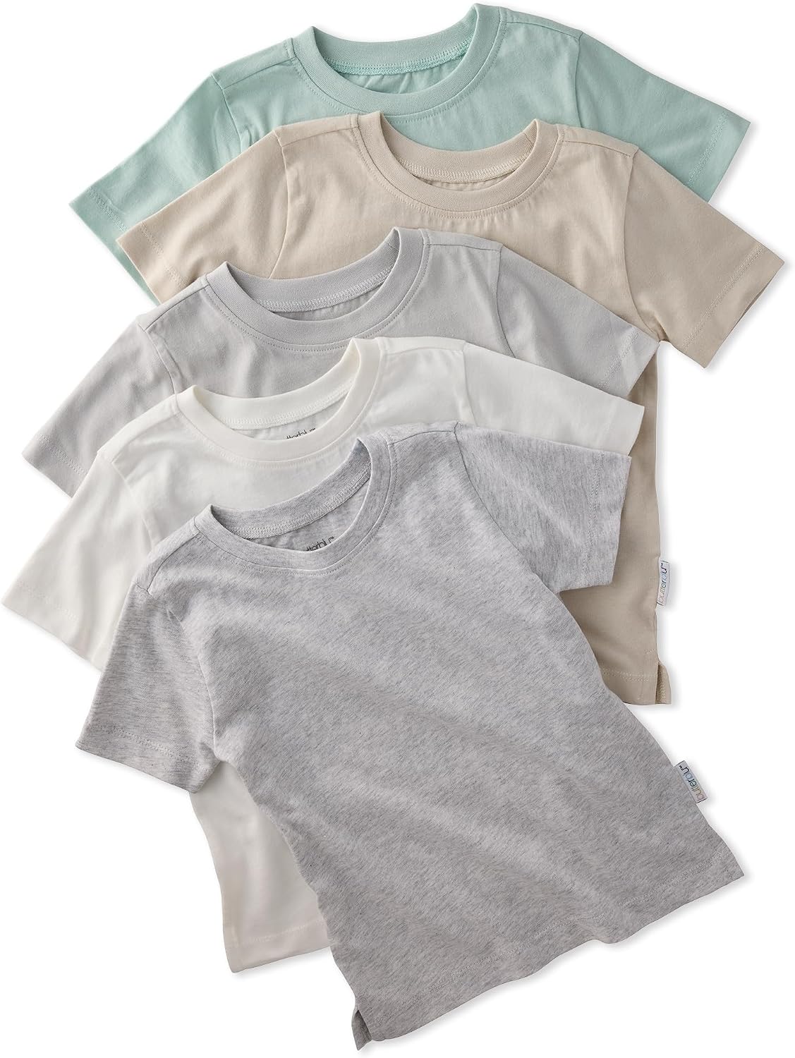 Butterblu Taylor 5-Pack Toddler Short Sleeve T-Shirts 100% Organic Cotton for Toddler Boys and Girls​