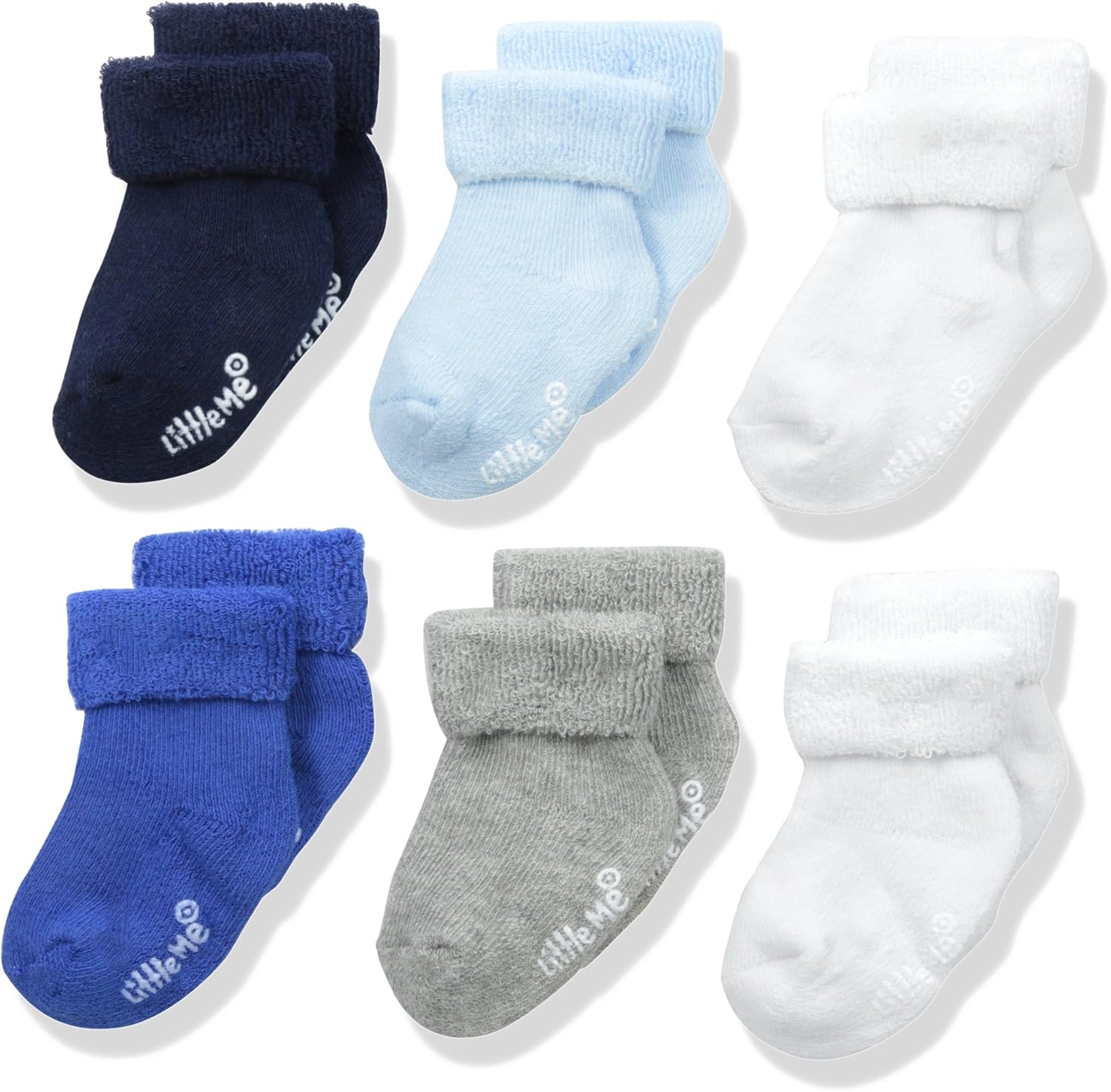 Little Me Baby Boys’ Think Cotton Turn Cuff Socks