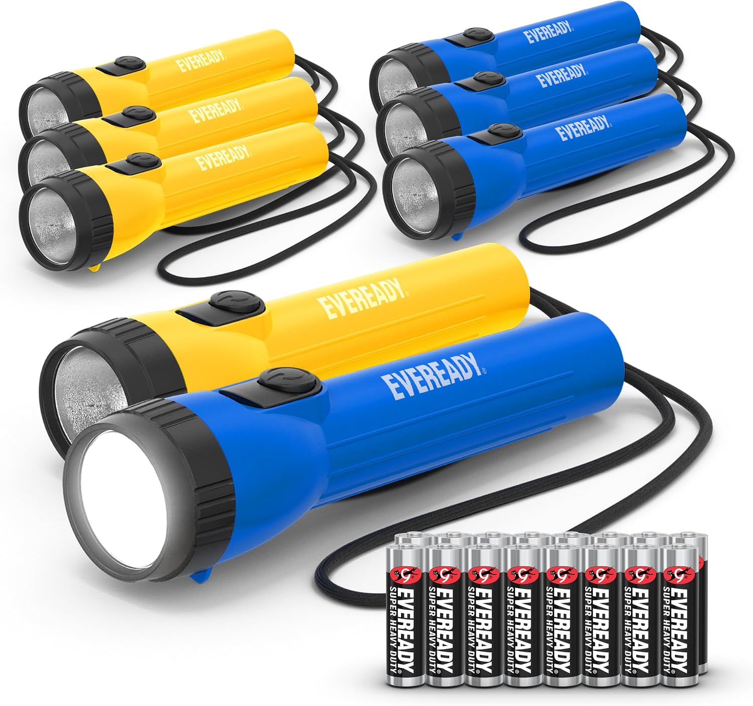 Eveready LED Flashlight (8-Pack) Bright Reliable Flashlights for General Purpose, Great for Camping, Car, Emergency Storm Power Outage Handheld Flashlight (Batteries Included)