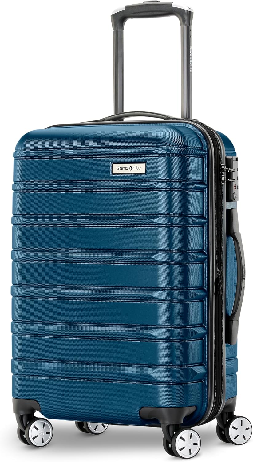 Samsonite Omni 2 Domestic Carry-On Luggage – 22x14x9 Airline-Approved – Features Expandable Polycarbonate Shell, 360° Wheels, TSA Lock – Amazon Exclusive – Lagoon Blue