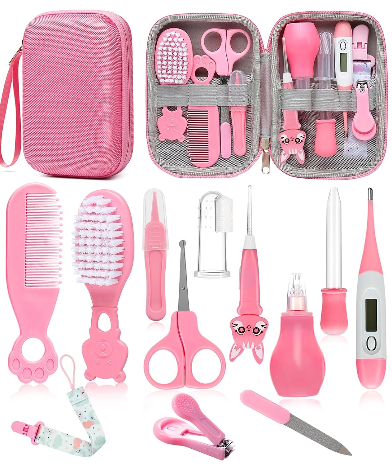 Baby Grooming Kit for Newborns, All-in-One Baby Care Essentials with Nail, Hair, Nasal and Temperature Care Tools for First-Time Parents Home and Travel Used