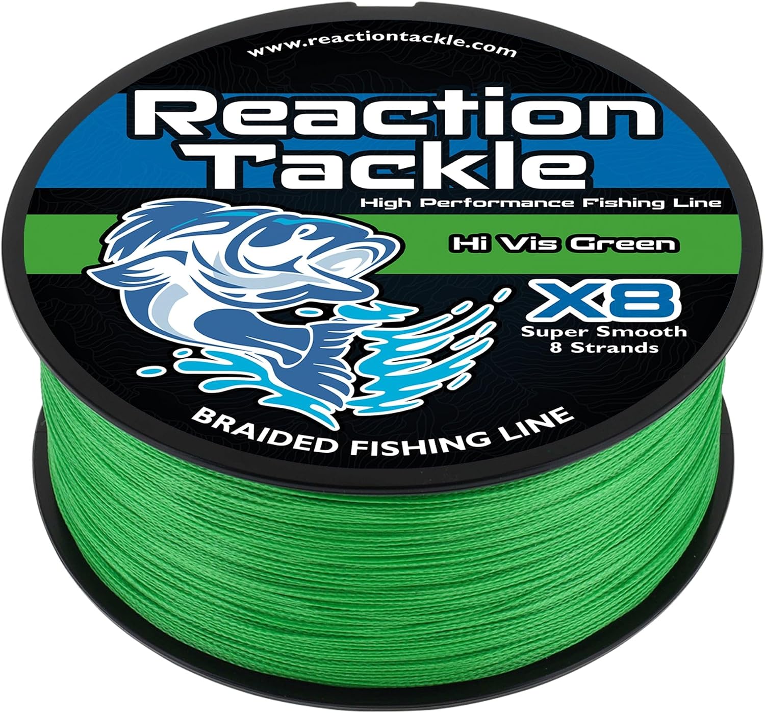Reaction Tackle Braided Fishing Line – Pro Grade Power Performance for Saltwater or Freshwater Fish – Colored Fishing Line Braid for Extra Visibility