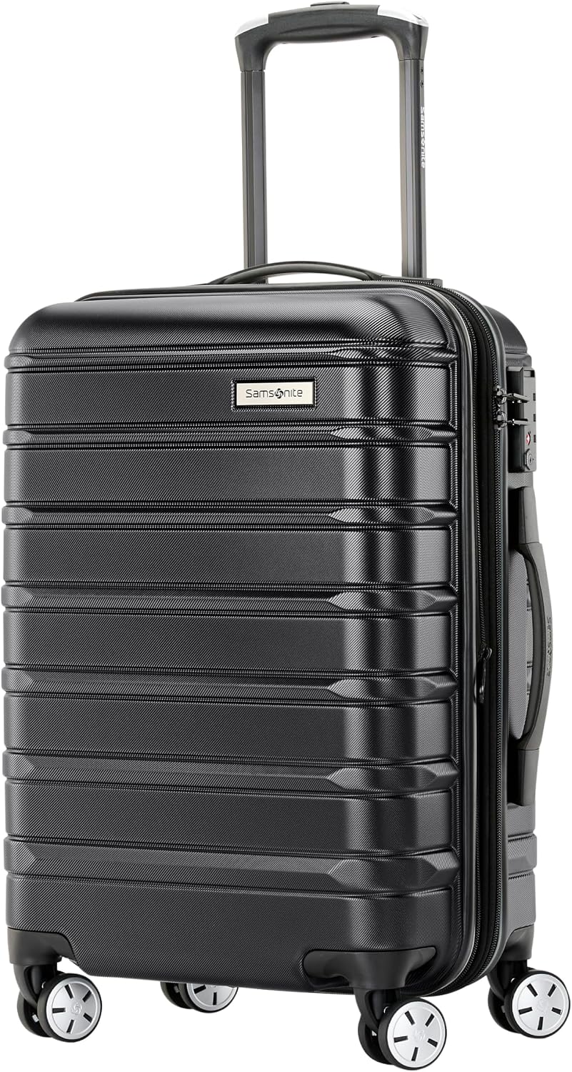 Samsonite Omni 2 Domestic Carry-On Luggage – 22x14x9 Airline-Approved – Features Expandable Polycarbonate Shell, 360° Wheels, TSA Lock – Amazon Exclusive -Midnight Black