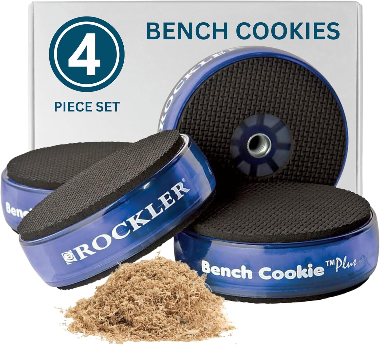 Rockler Work Bench Cookies Plus Work Grippers (4 Pack) – Rockler Bench Cookies Protect Workpiece from Scratches and Benchtop Debris – Woodworking Kit for Most Average-Sized Panels