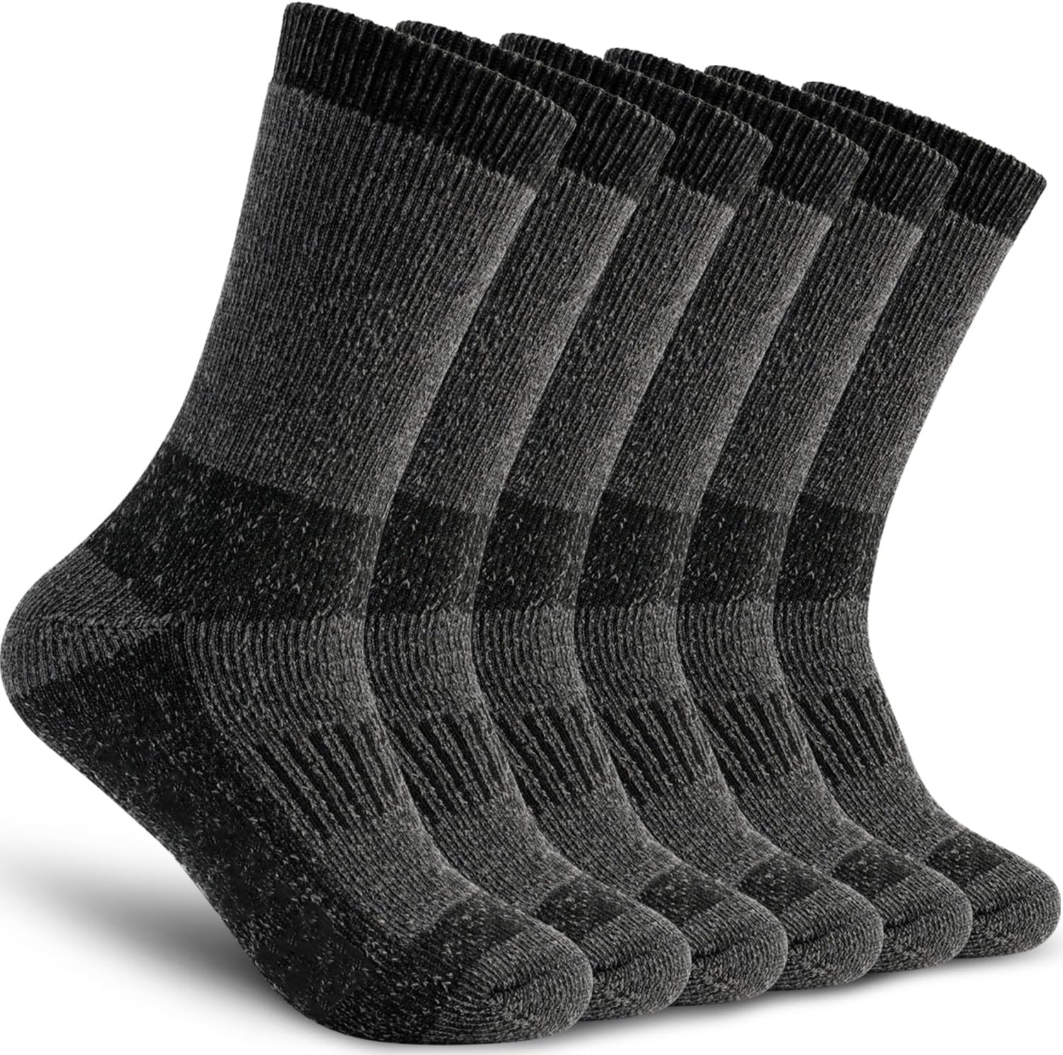 Time May Tell Mens Merino Wool Hiking Cushion Socks Thermal Warm Crew Winter Boot Socks Pack (2/4 Pair,6-13 Size)
