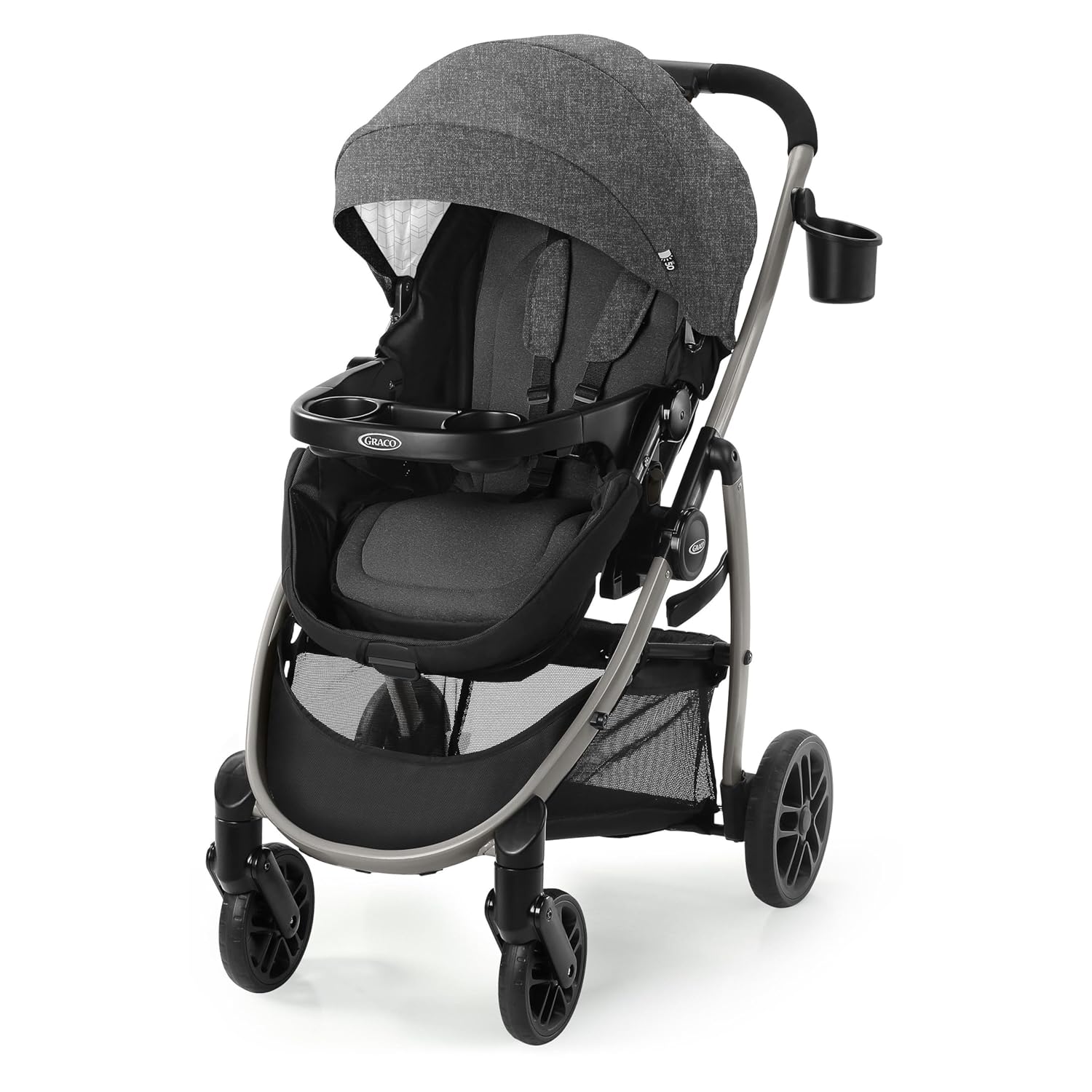Graco Modes Pramette Stroller, 3-in-1 Baby Stroller, 3 Modes: Infant Car Seat Carrier (Car Seat Not Included), Infant Pramette to Toddler Stroller with Reversible Seat and One-Hand Fold, Redmond