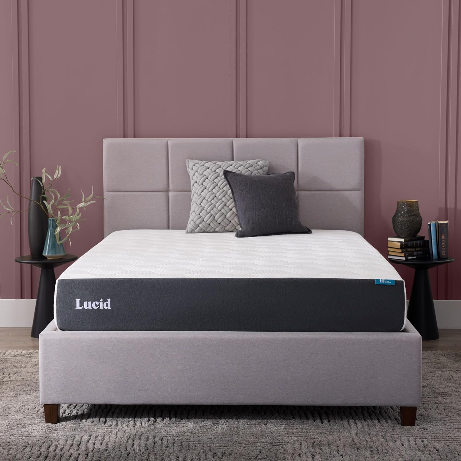 Lucid® 10″ Medium Gel Memory Foam Mattress – Bamboo Charcoal & Cooling Gel – Fiberglass Free – Bed in a Box – CertiPUR-US® Certified – Twin Size
