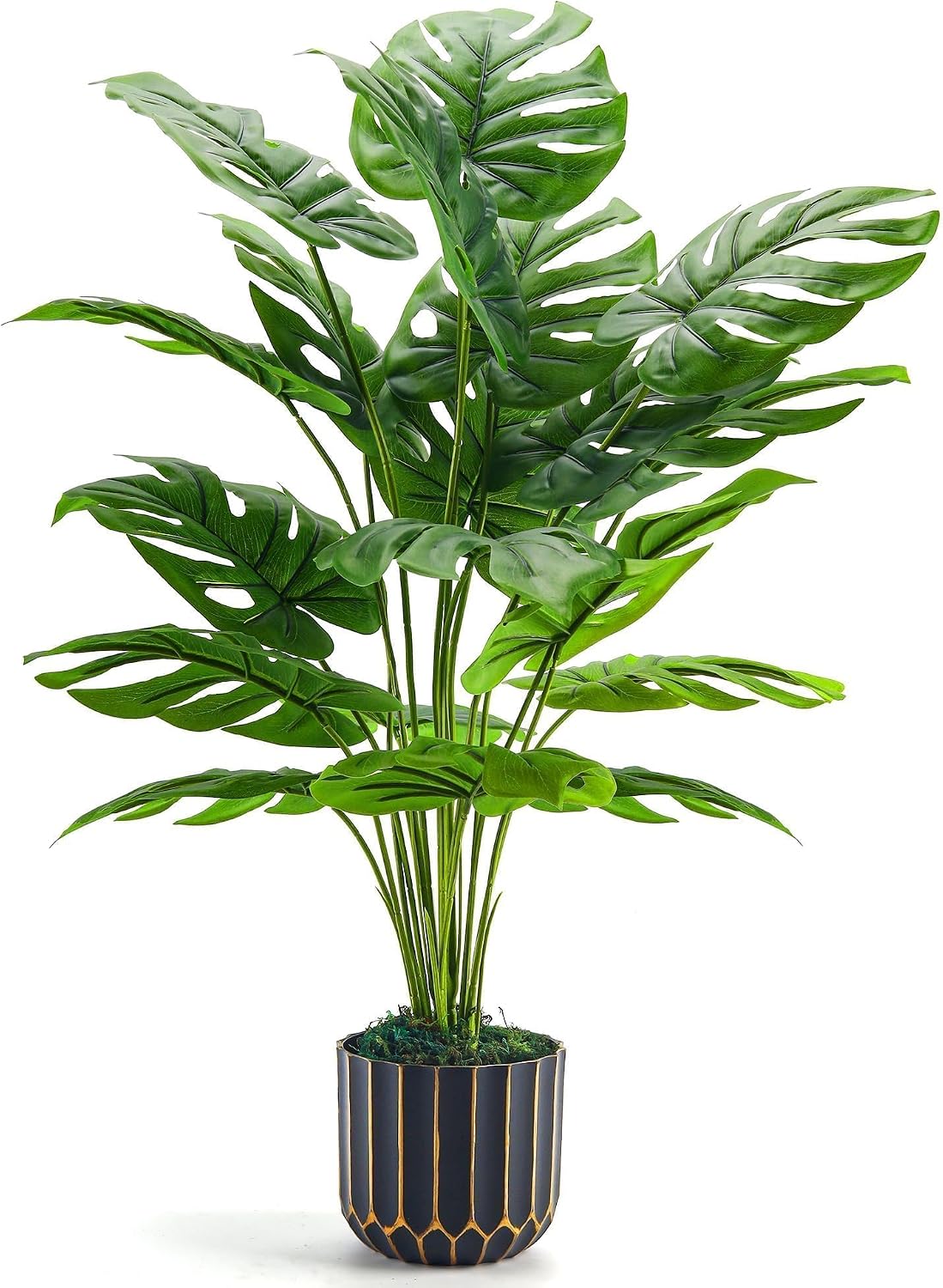 Der Rose 28” Fake Plants Tall Artificial Monstera Faux Plants Indoor Outdoor Tree for Living Room Home House Decor